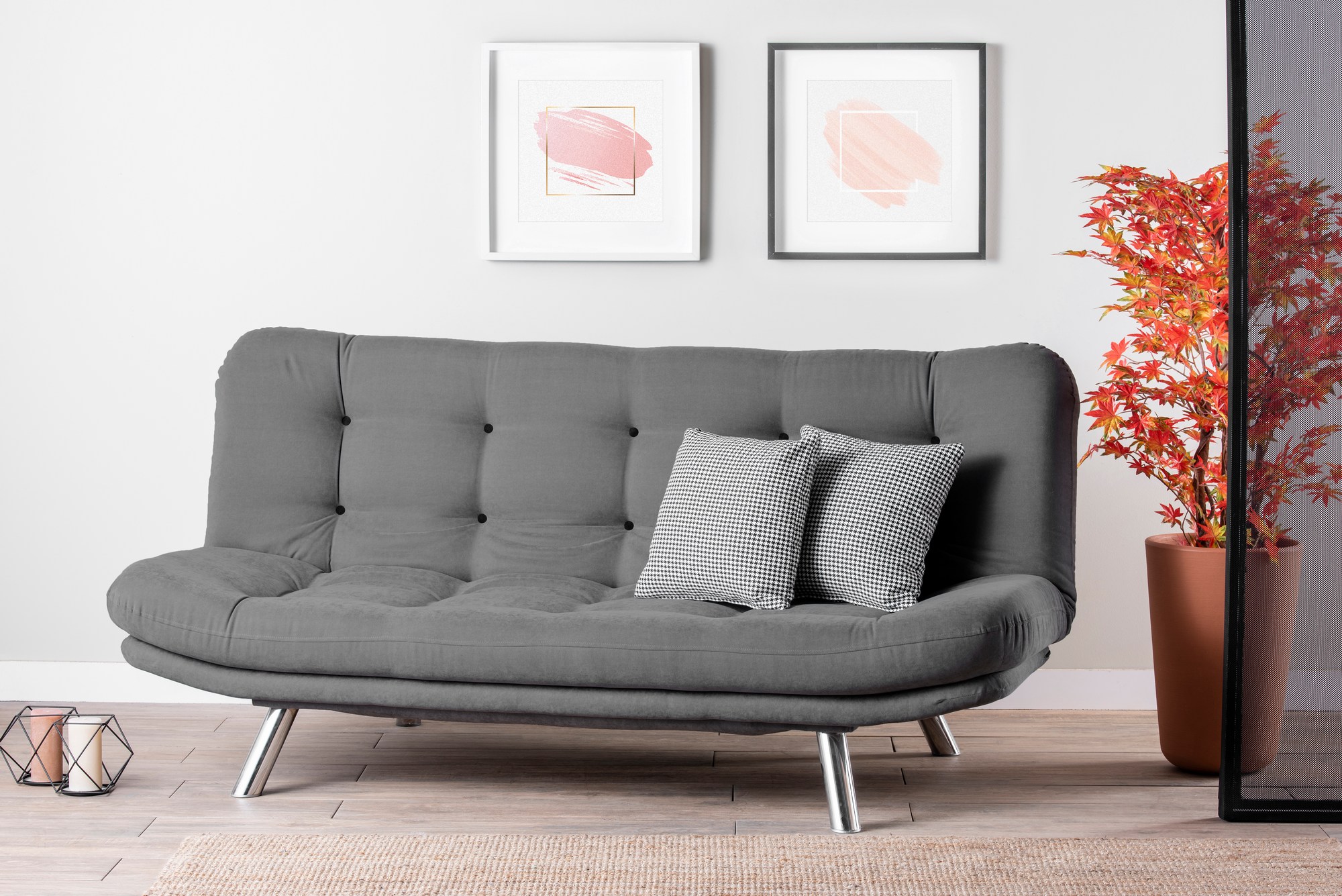 Misa Sofa Bed 3-seater Grey