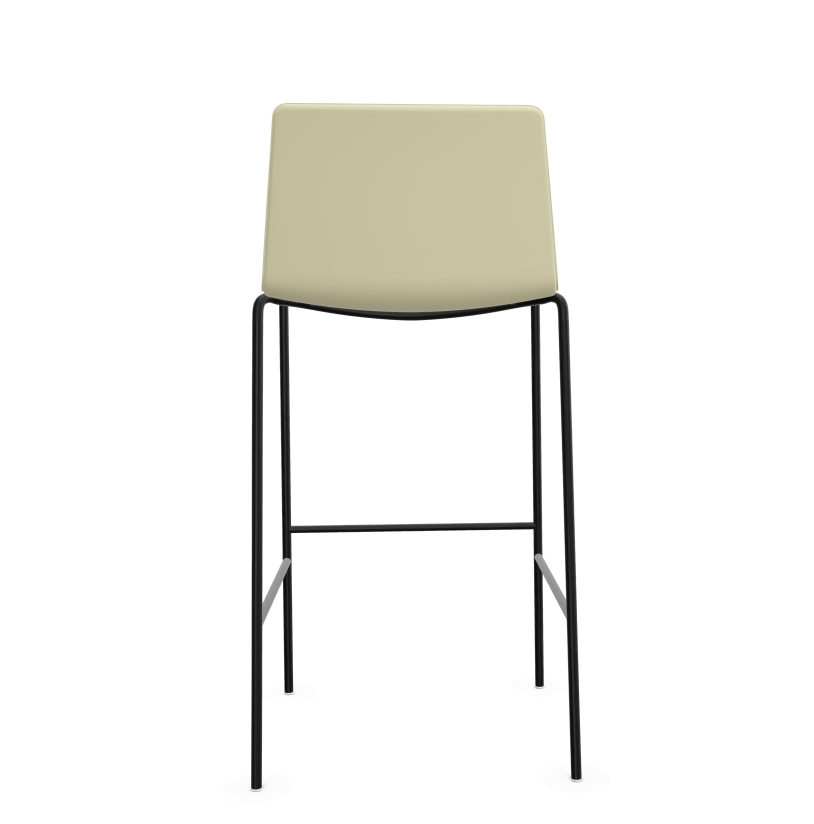 Flex Barhocker Leder Aluminium Weiß