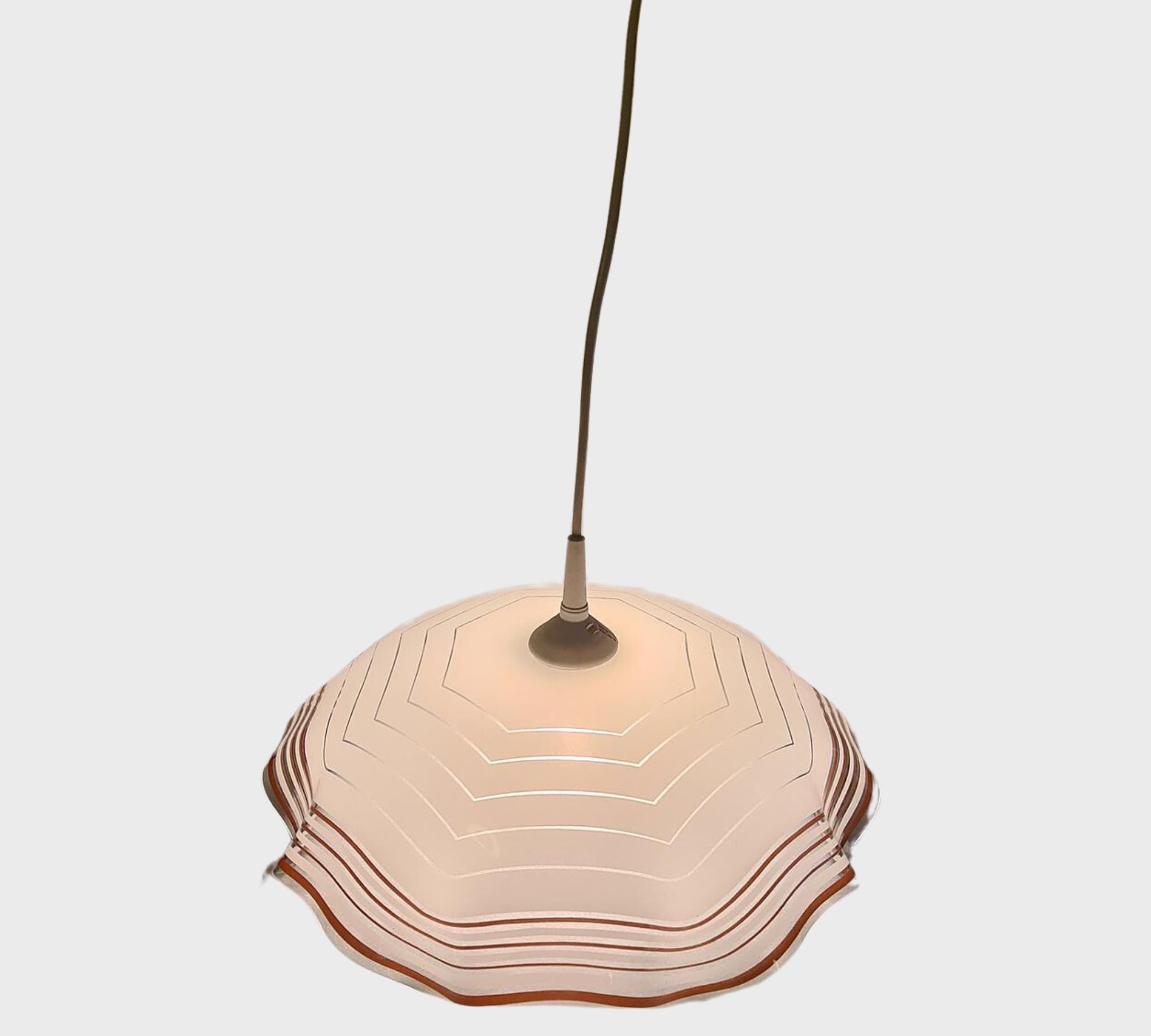 Pendant lamp glass brown white