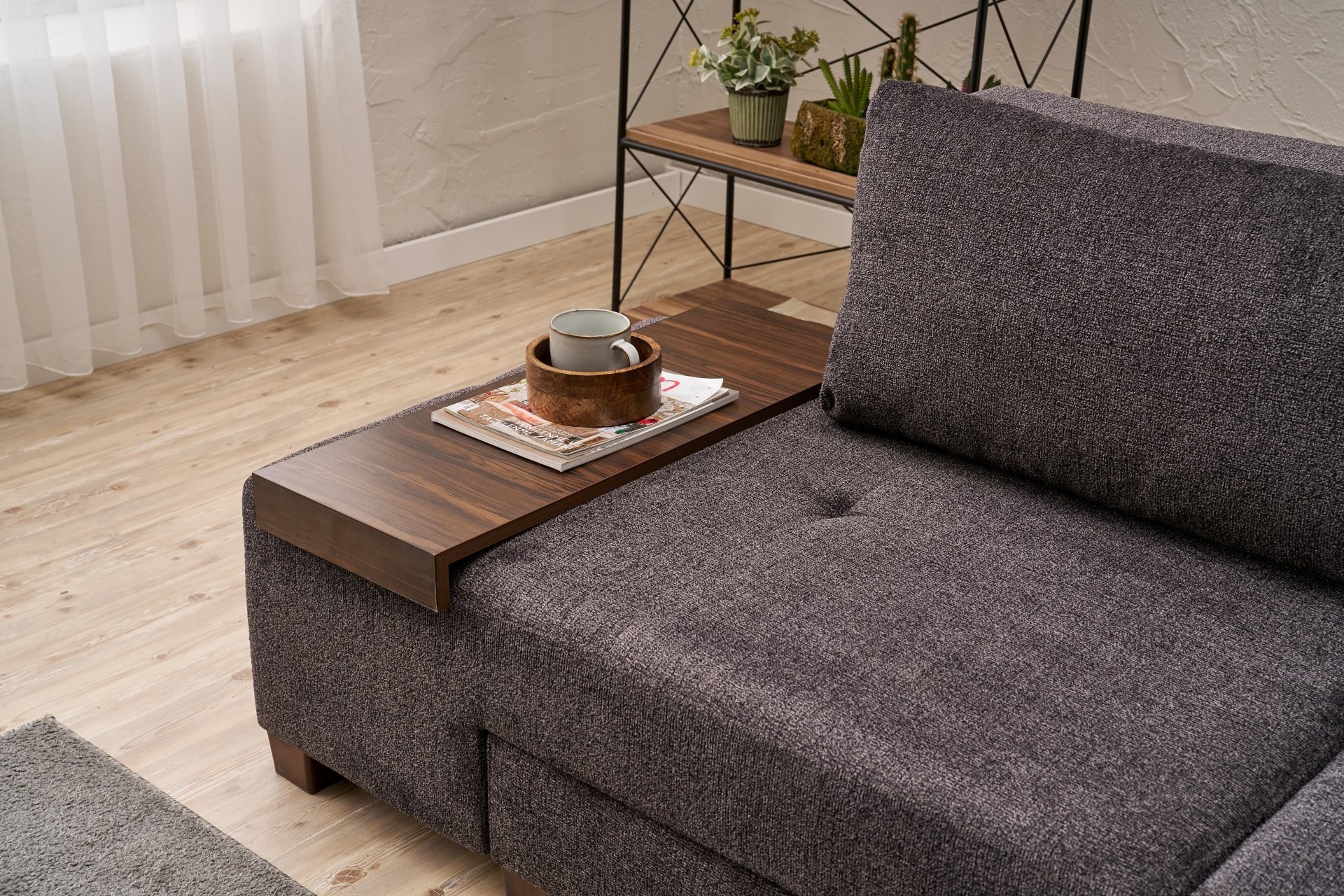 Perenna Sofa 3-Sitzer Chenille Anthrazit