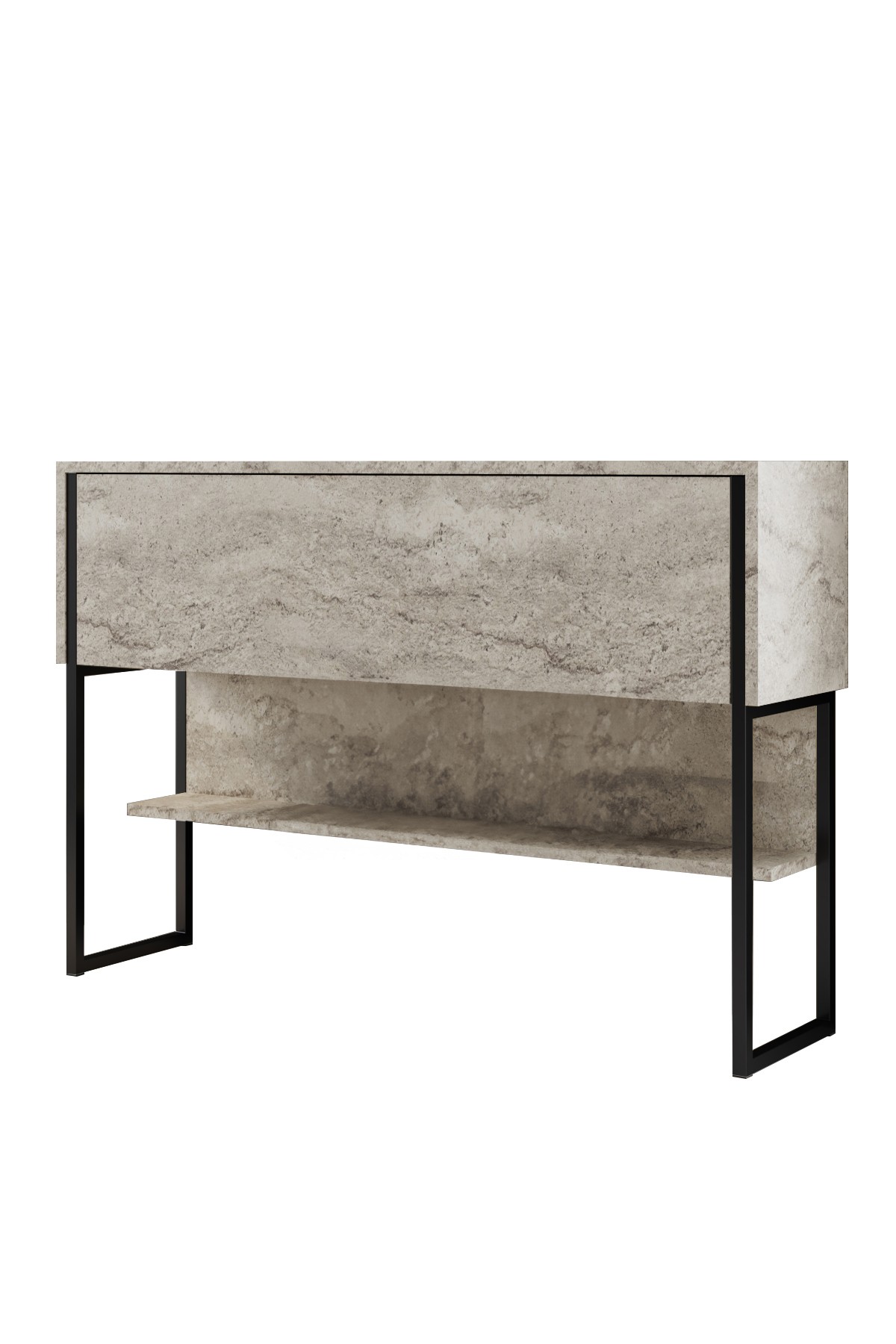 Luxe Sideboard Holz Travertine Schwarz