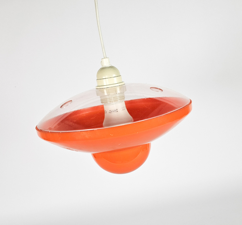 Vintage Ufo Lampe Kunststoff Orange 1970er Jahre