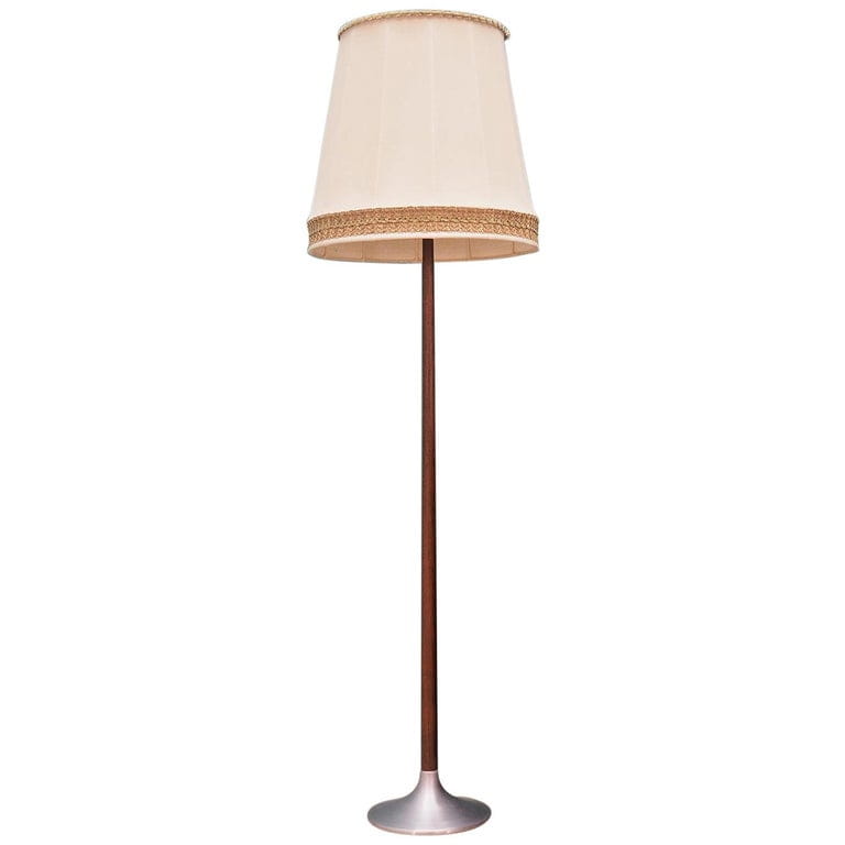 Vintage floor lamp metal wood brown 1960s