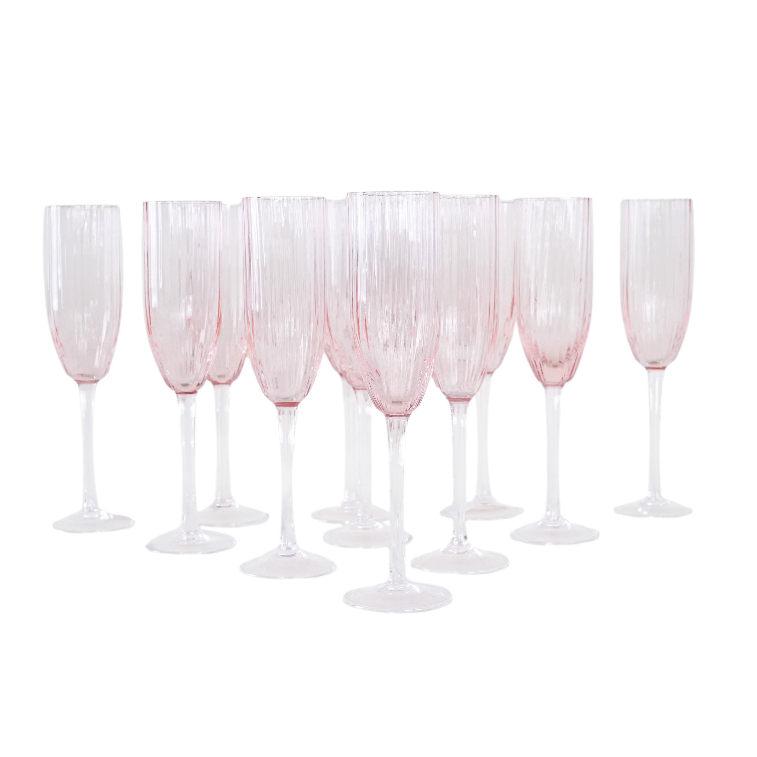 Prosecco-Gläser-Set Rosa 1970er Jahre