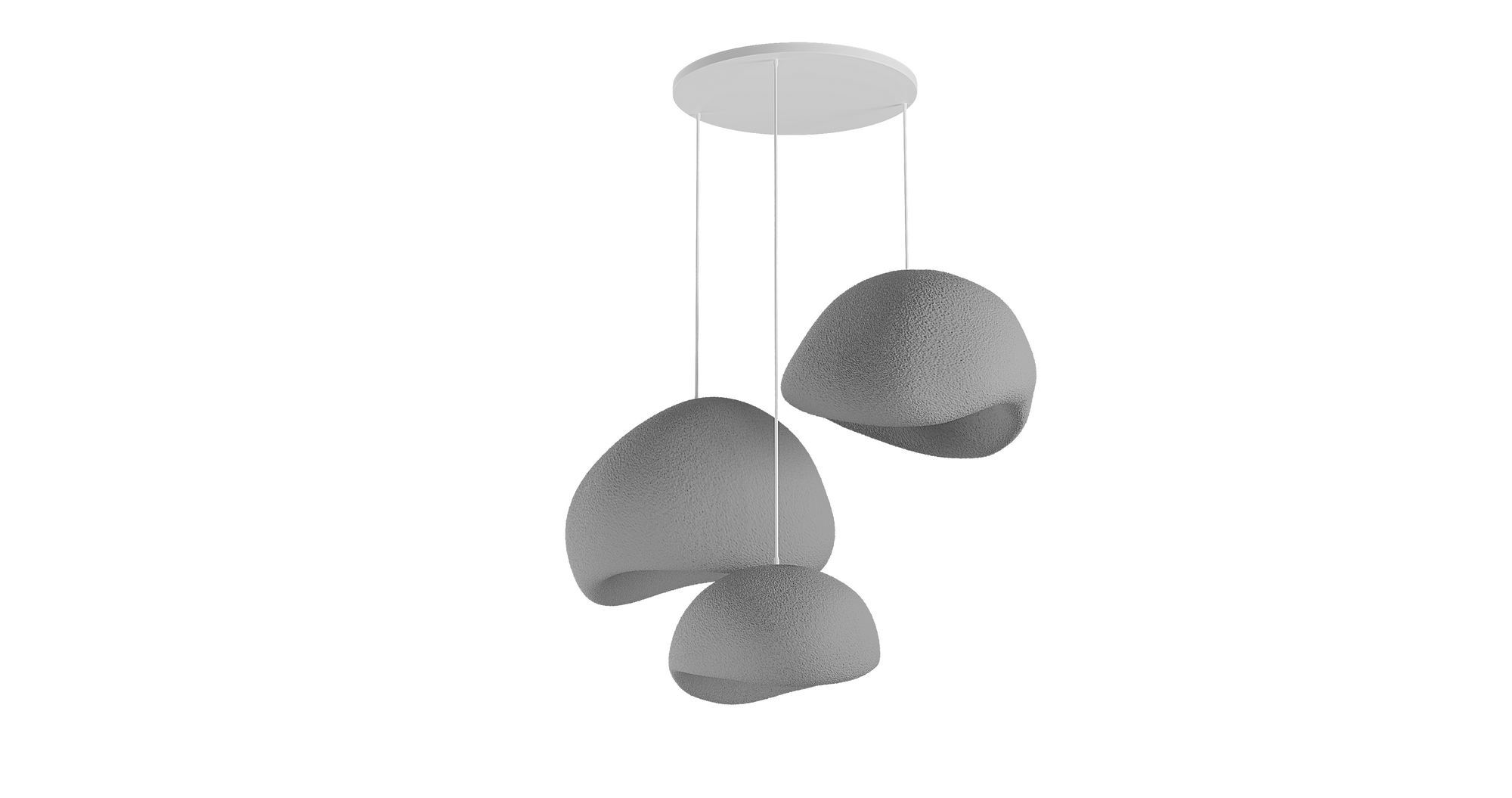 3-Flammig Wabi Sabi Mossgreys Pendelleuchte Beton Grau
