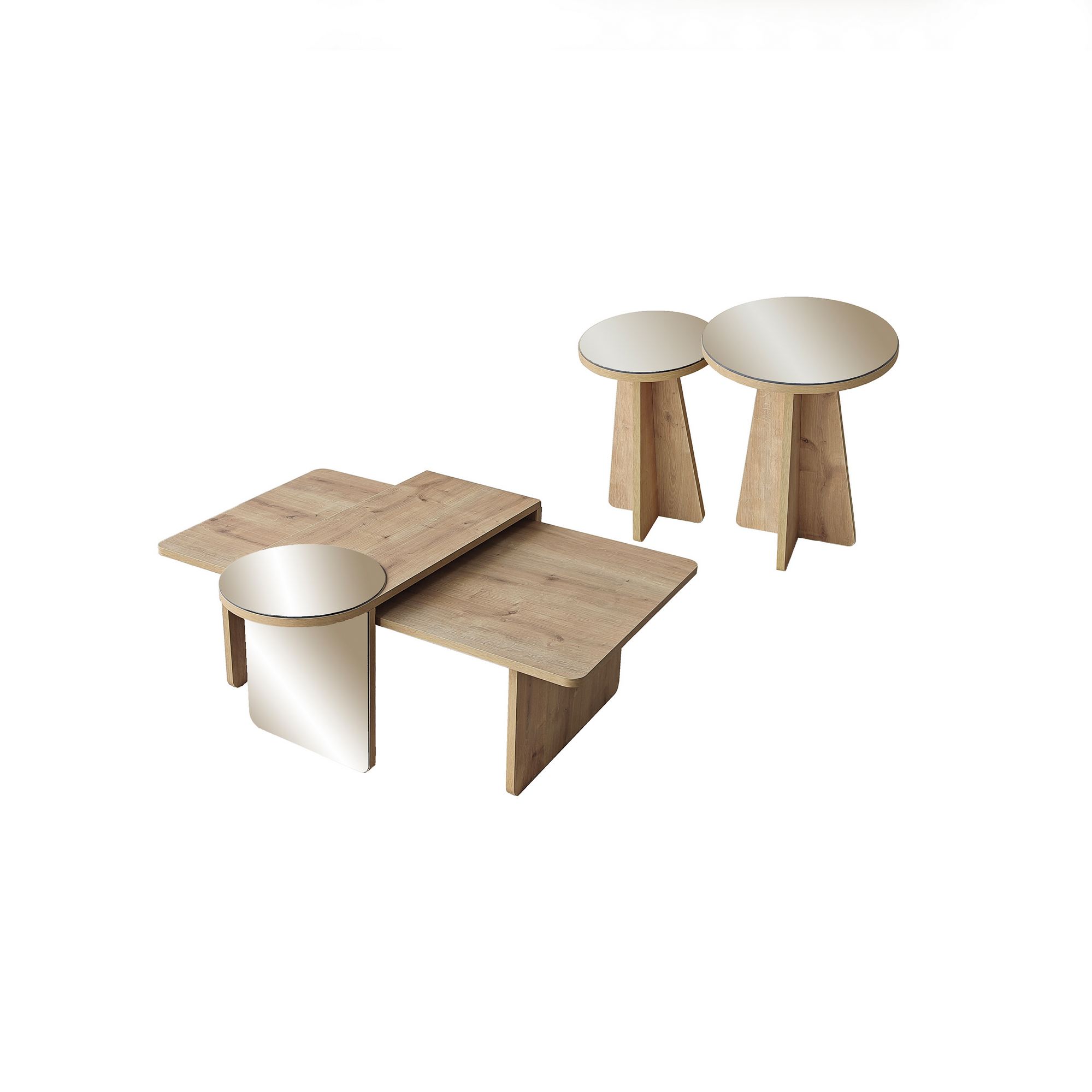 Luna 4 Table Set of 4 Sapphire-Oak