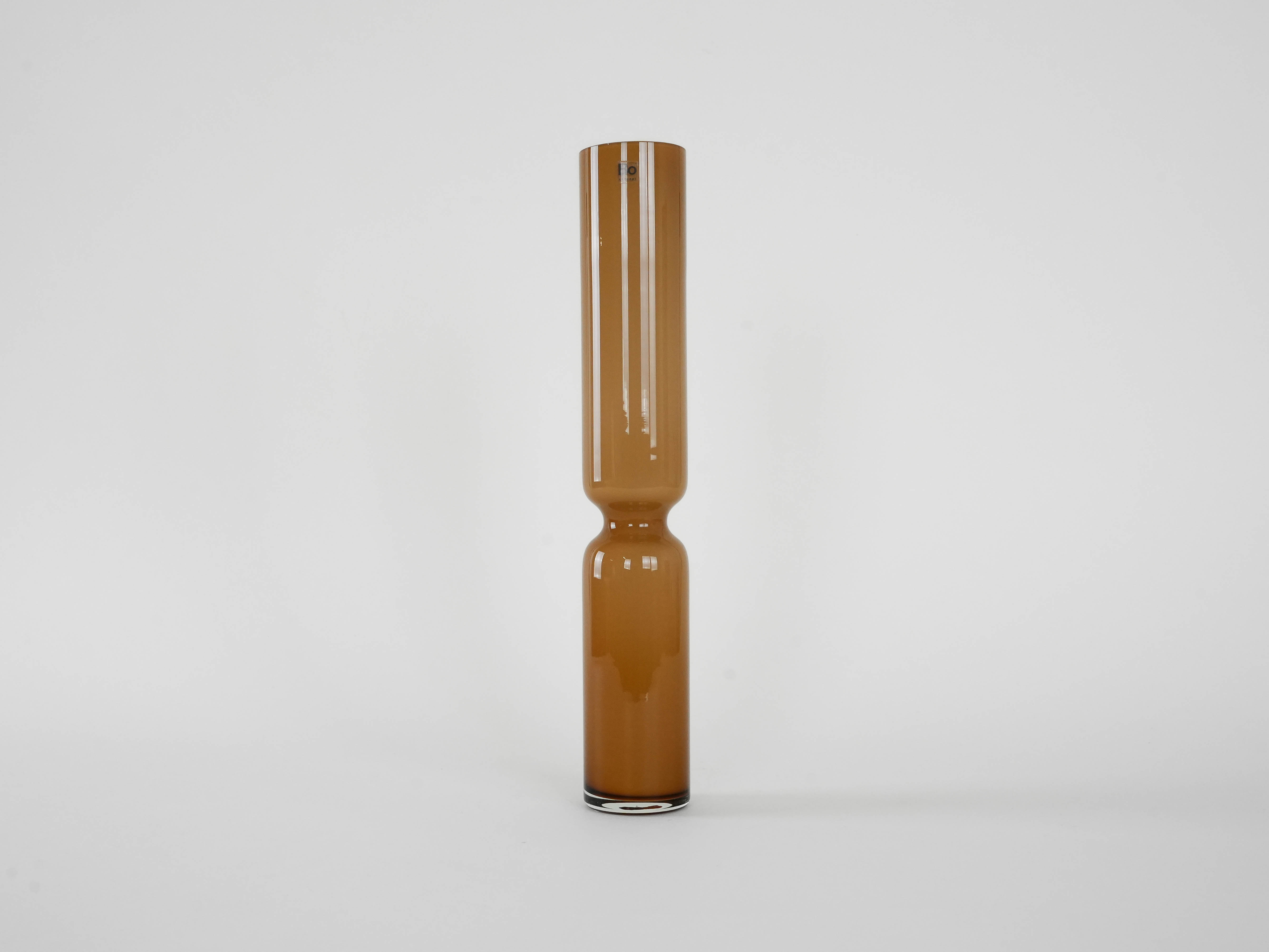 Glass vase brown 1980s