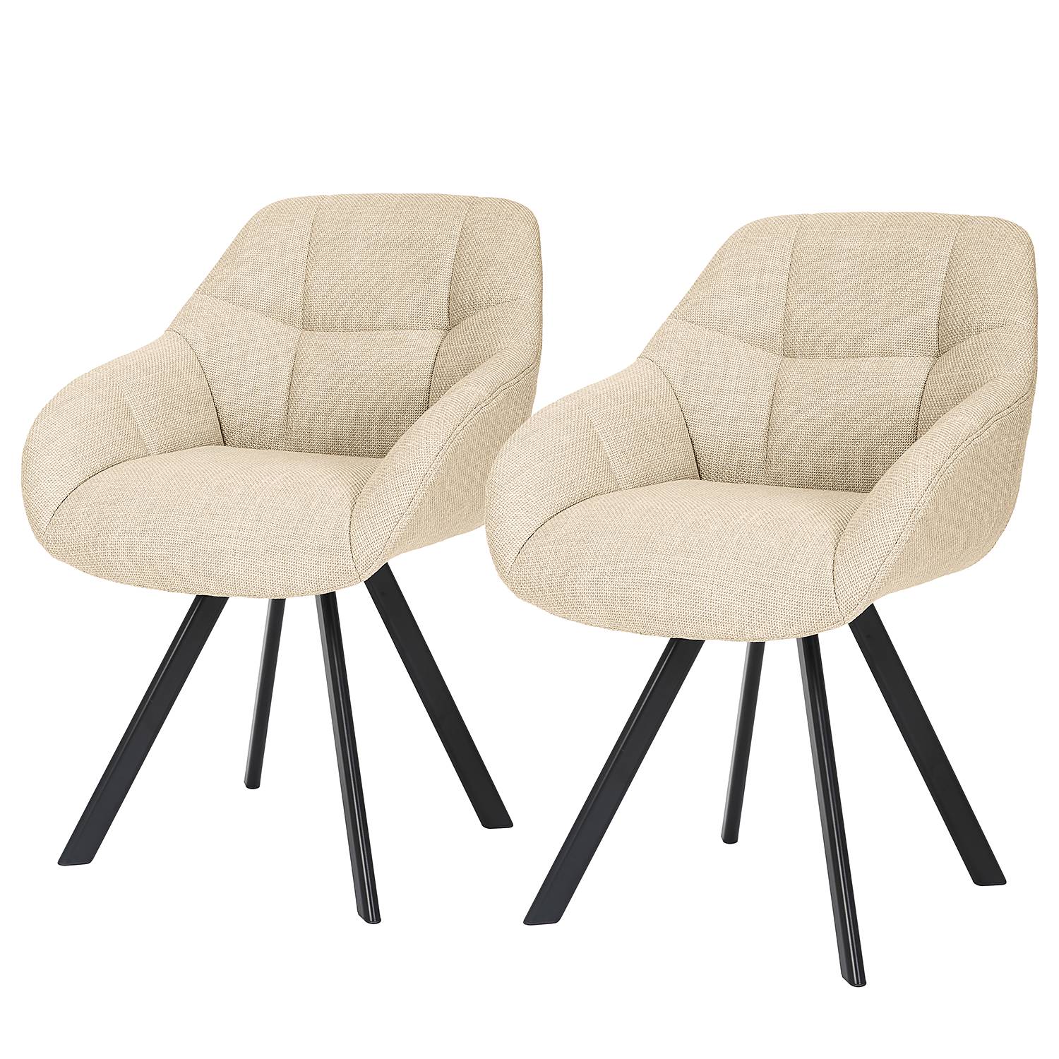 2x Holek Esszimmerstuhl Textil Creme