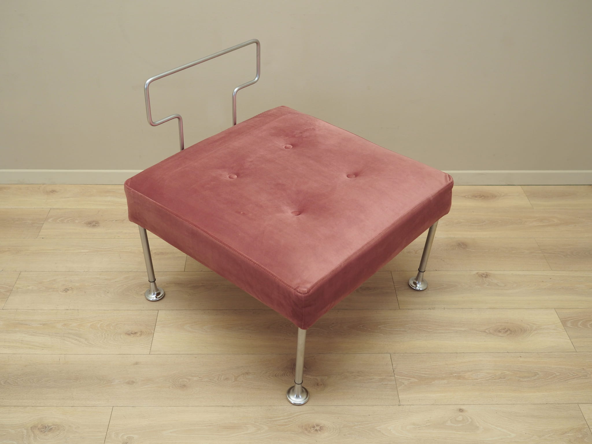 Vintage armchair velvet metal pink 1960s