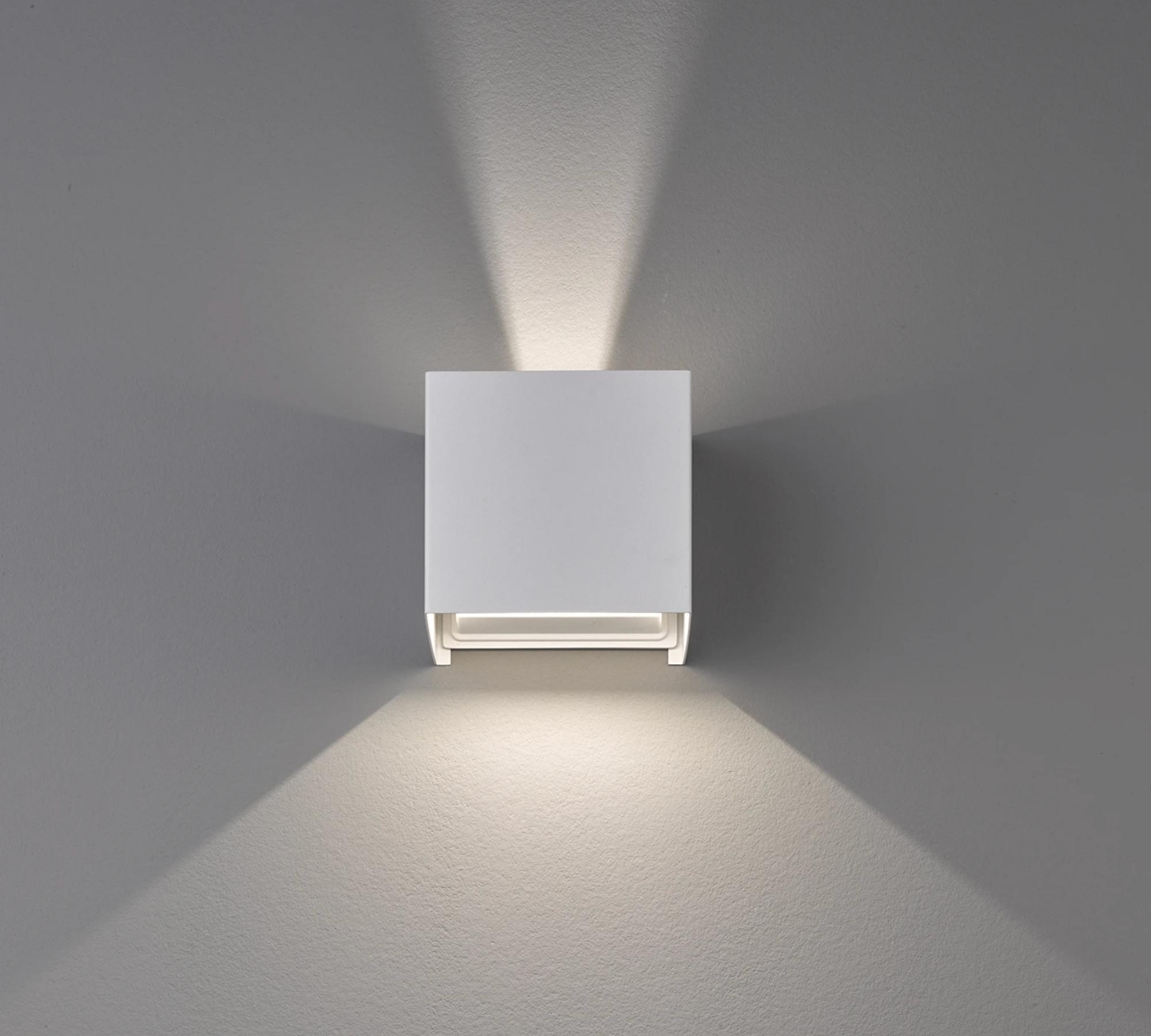 2-flame LED wall light Aluminium White