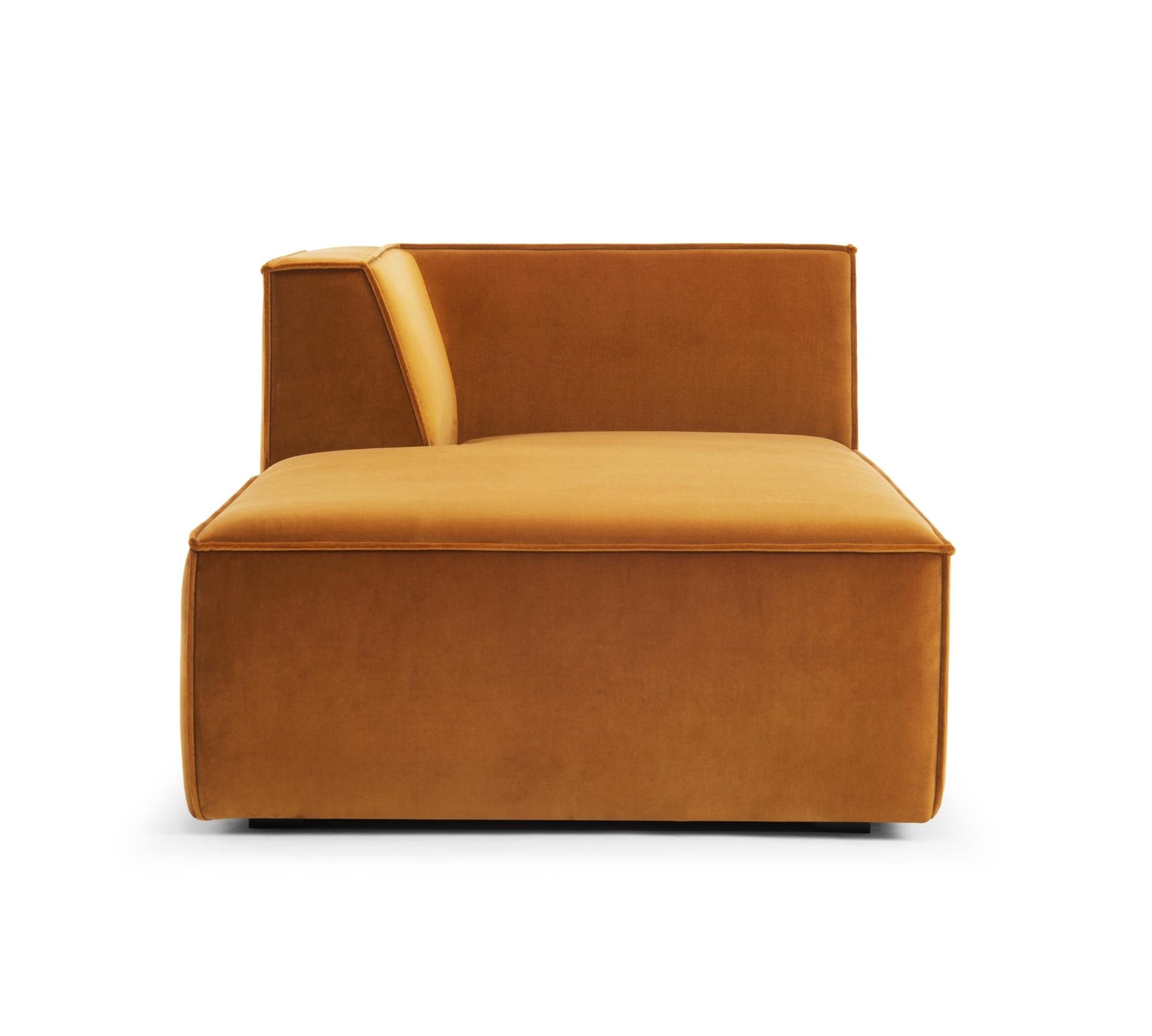 Dane 1-Sitzer Récamiere Links Velour Matt Amber