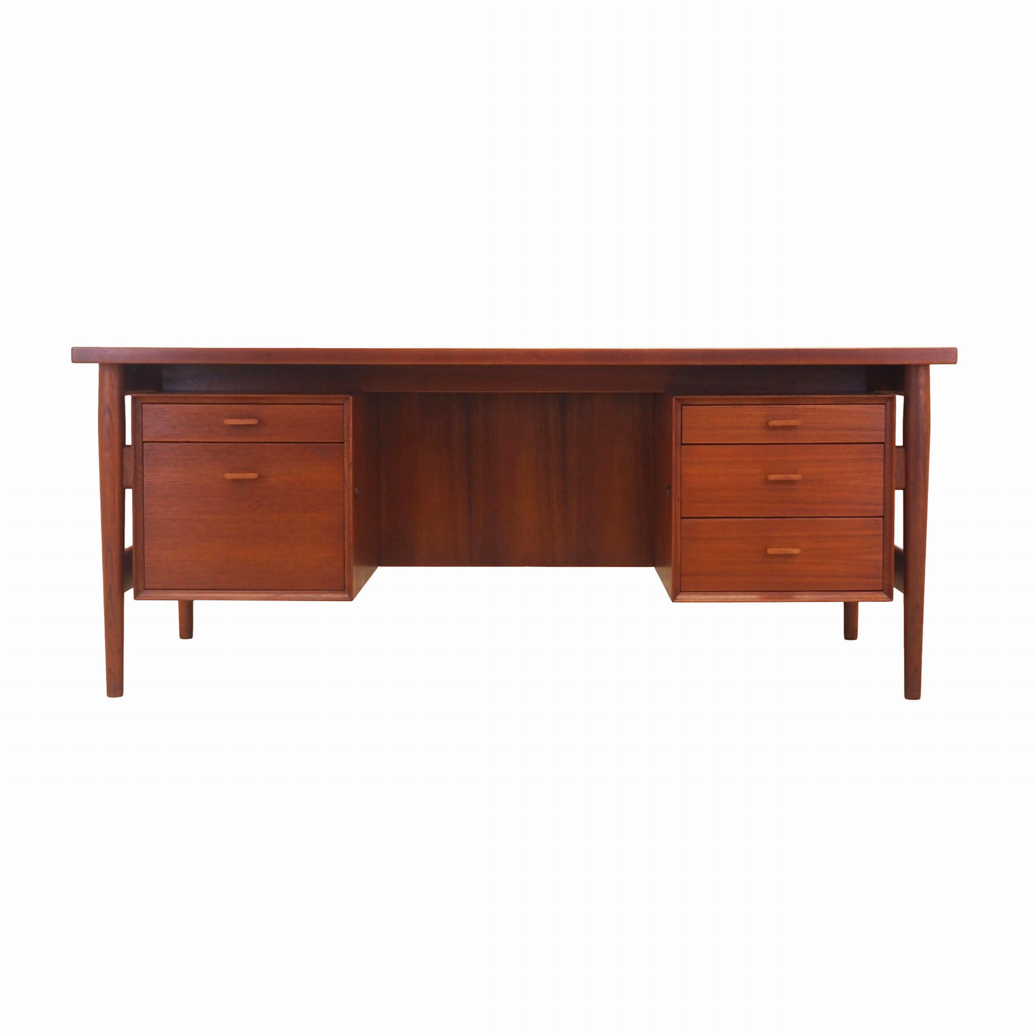 Scrivania in teak marrone anni '60