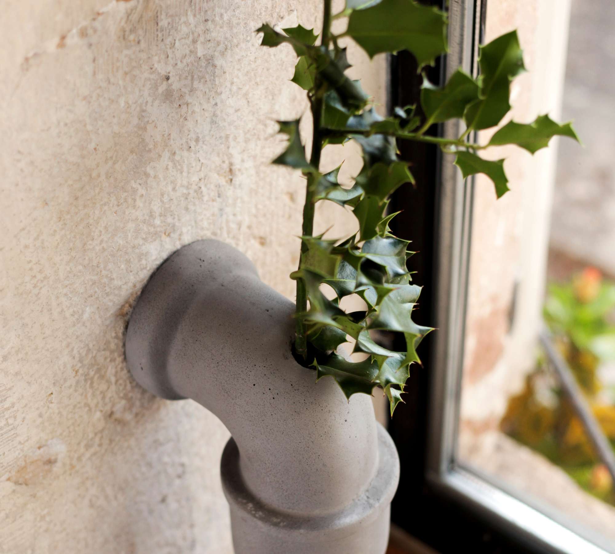 Pipeline 425 Vase Faserbeton Grau