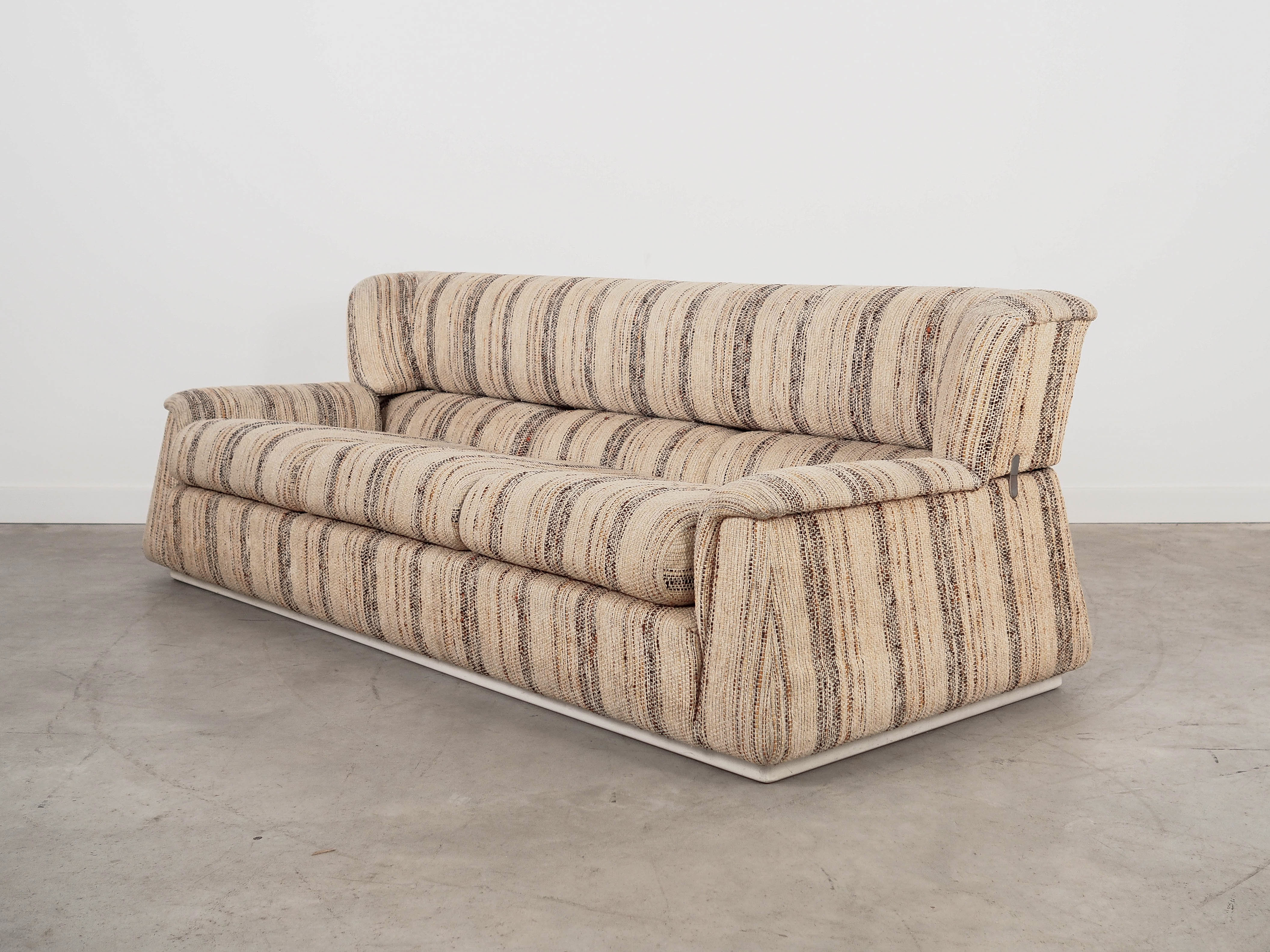 Saporiti Sofa 3er Sitz Stoff Beige Holz 1960er Jahre