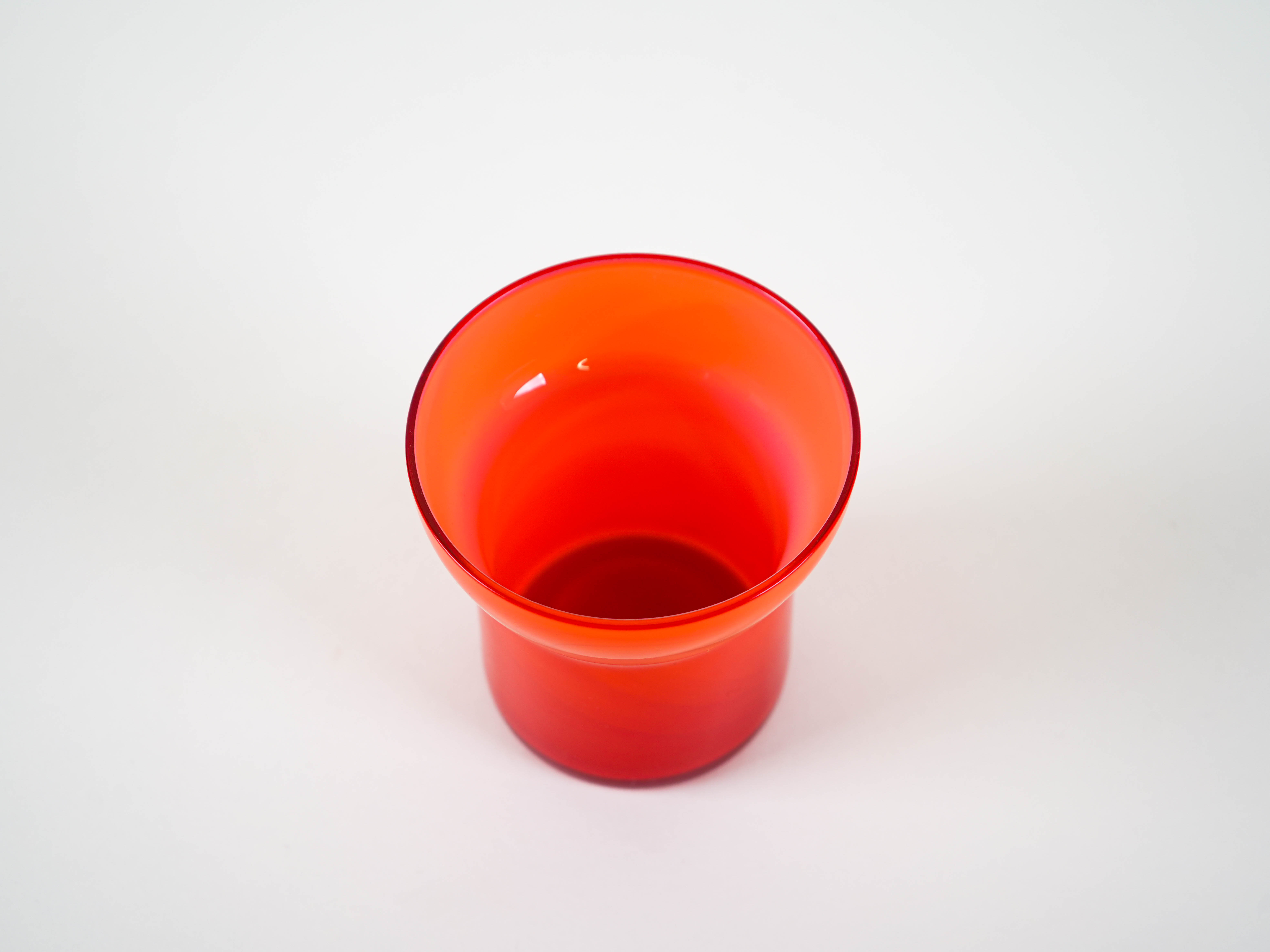 Glass Vase Red 1970s