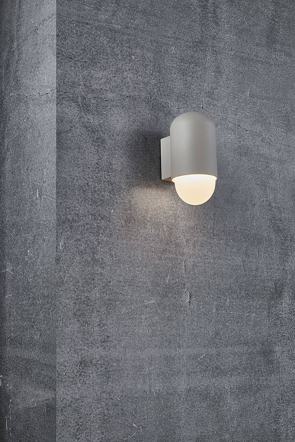 Outdoor Wandleuchte Heka Aluminium / Glas 1-flammig Beige