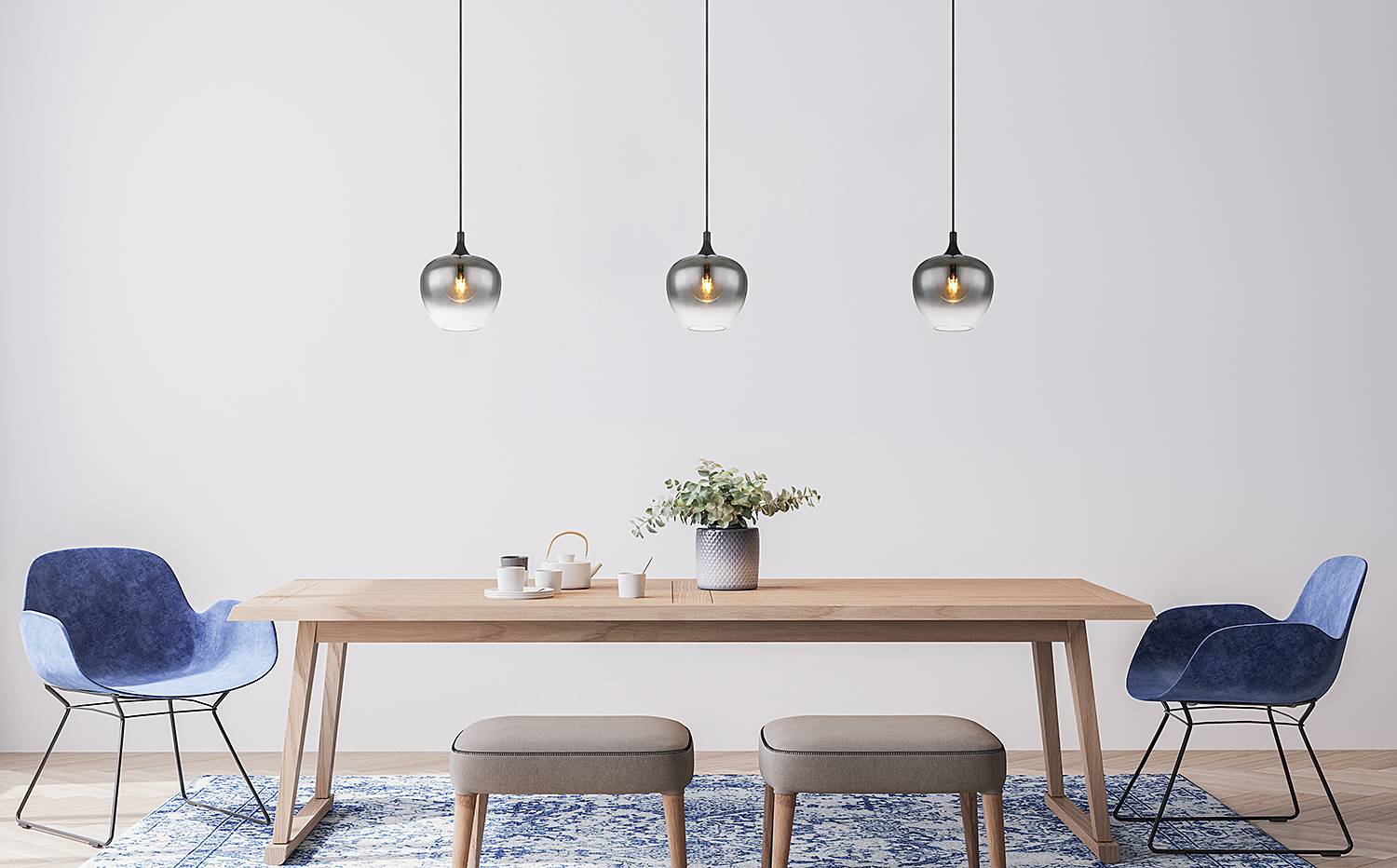 Pendelleuchte Maxy Typ B Farbglas Eisen Durchmesser: 24 cm