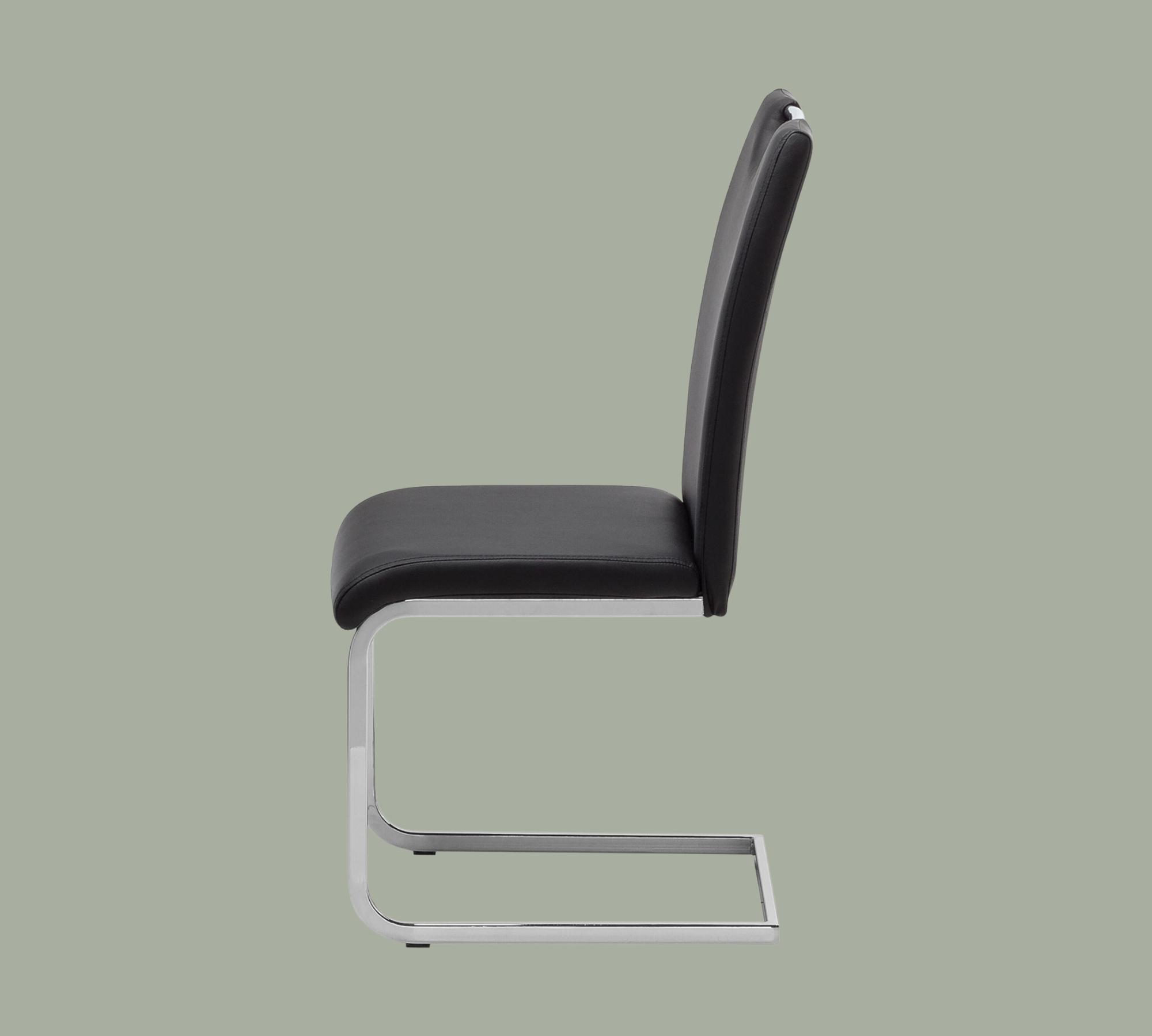 Cantilever chair Pasala faux leather Black set of 2