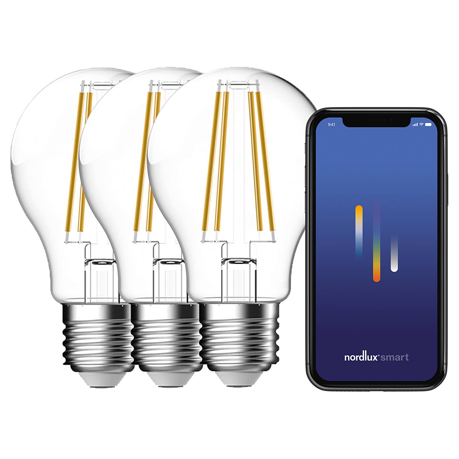 Leuchtmittel Smart E27 650lm 3er-Set Klarglas Transparent