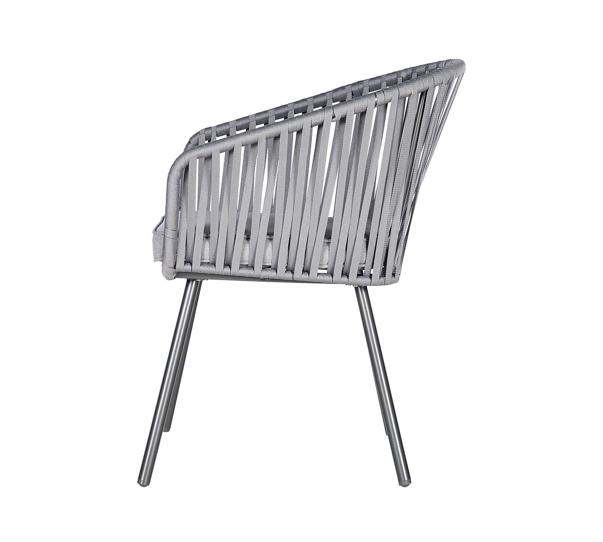 2x Gartenstuhl Textil Metall Grau
