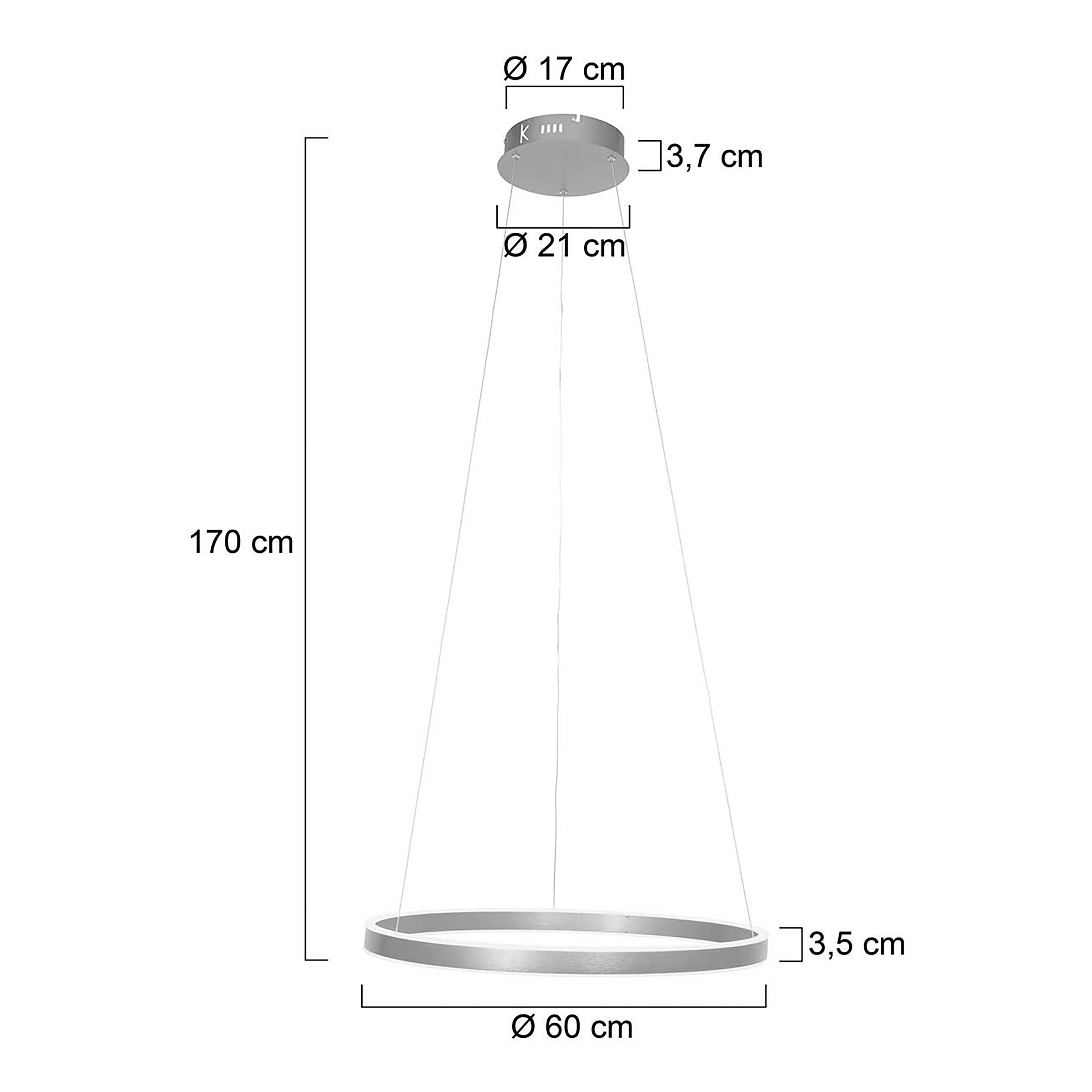 Pendelleuchte Ringlux Typ A Aluminium Silber