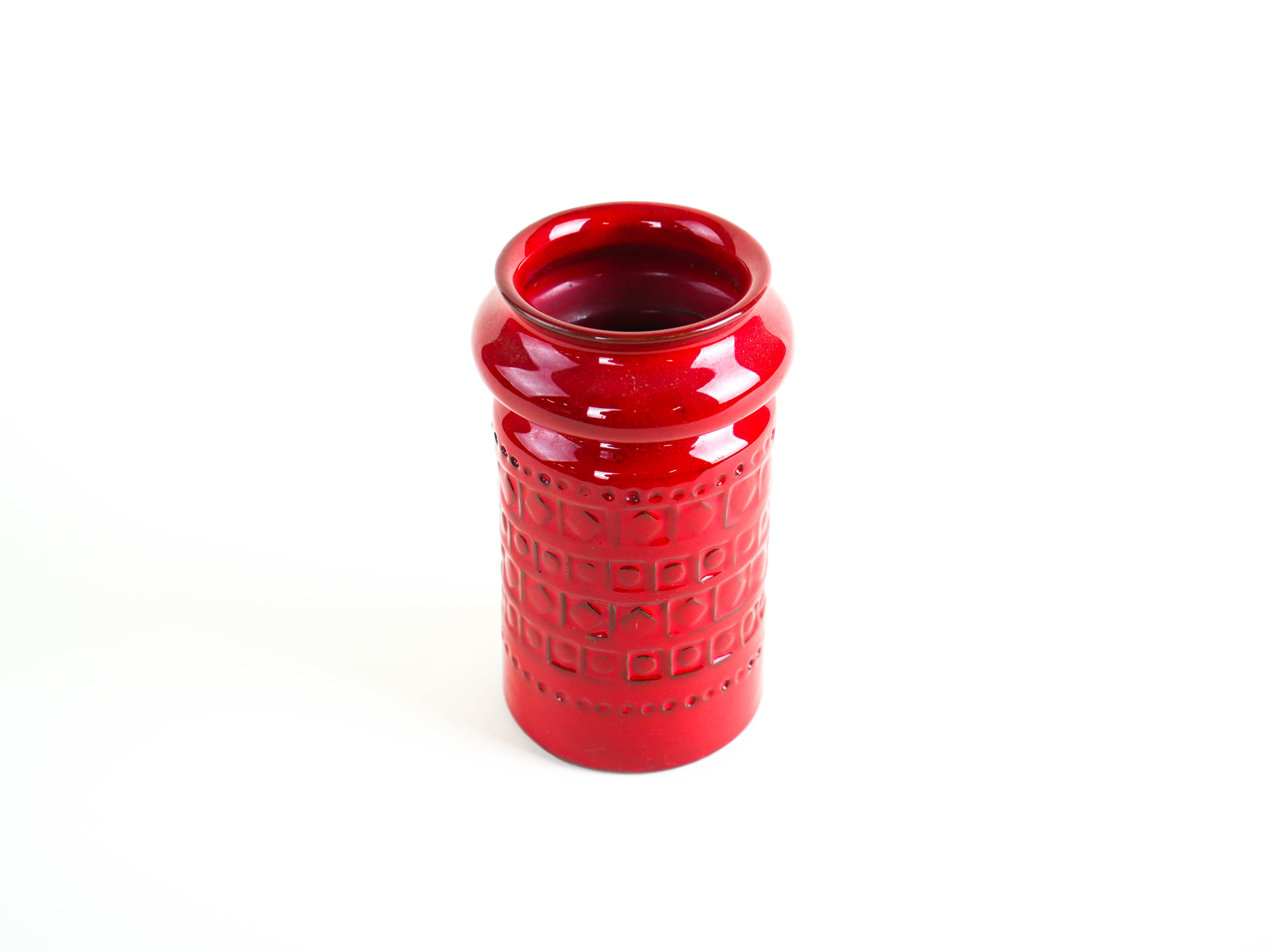 Ceramic vase 1960s Red
