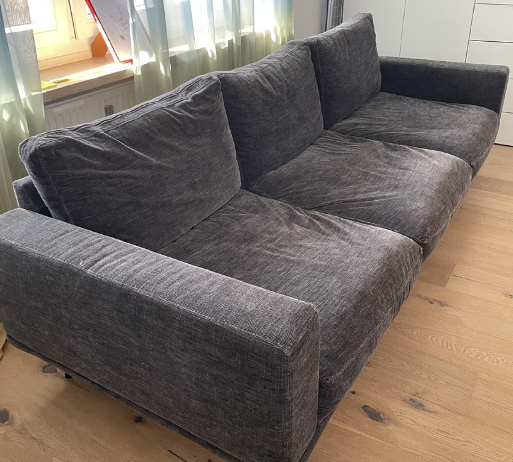 Carlton Sofa 3-Sitzer Feincord Steingrau
