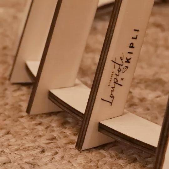 TIPI lampada da terra legno bianco 48cm