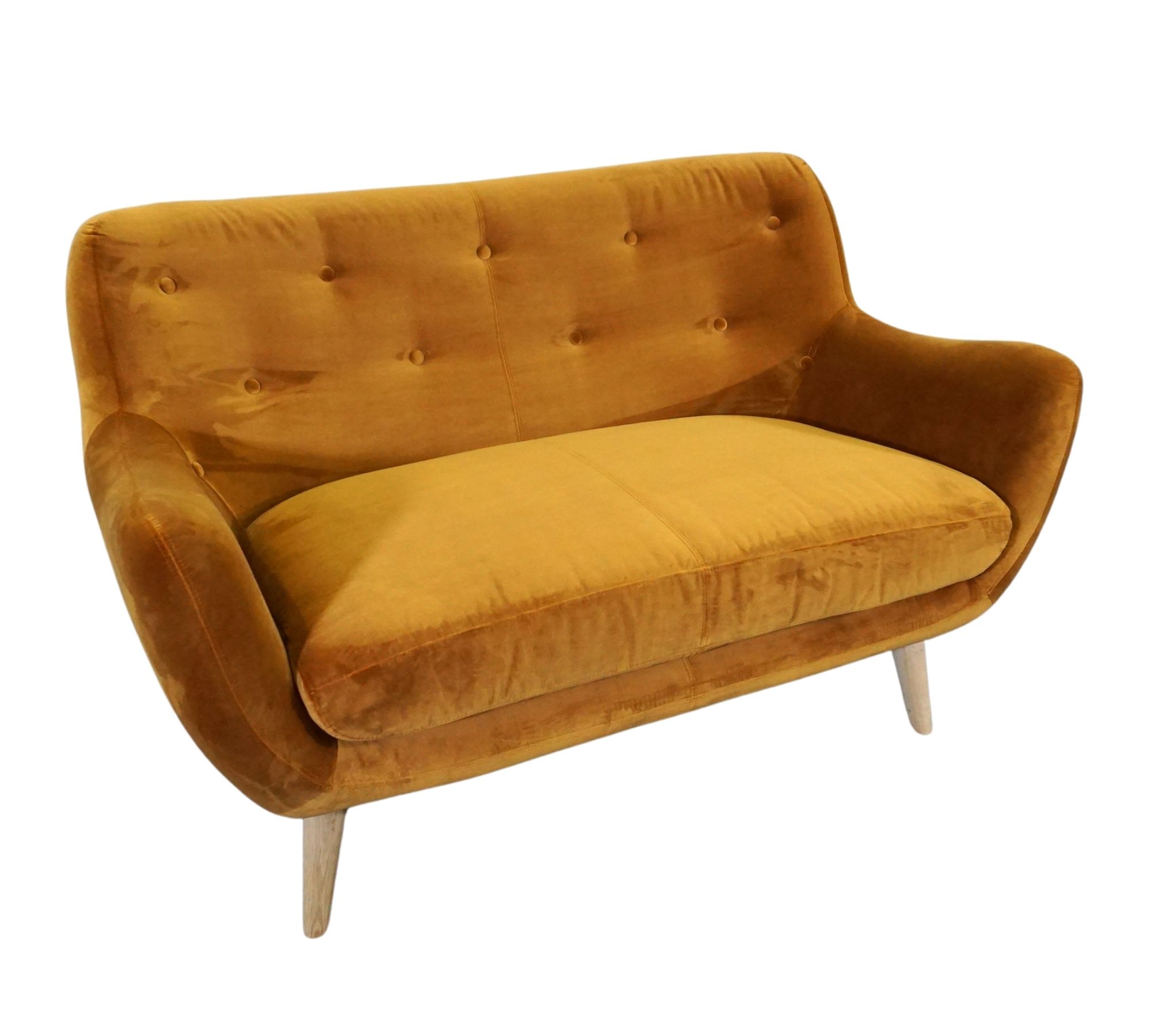 Herman Sofa 2-Sitzer Velour Matt Amber