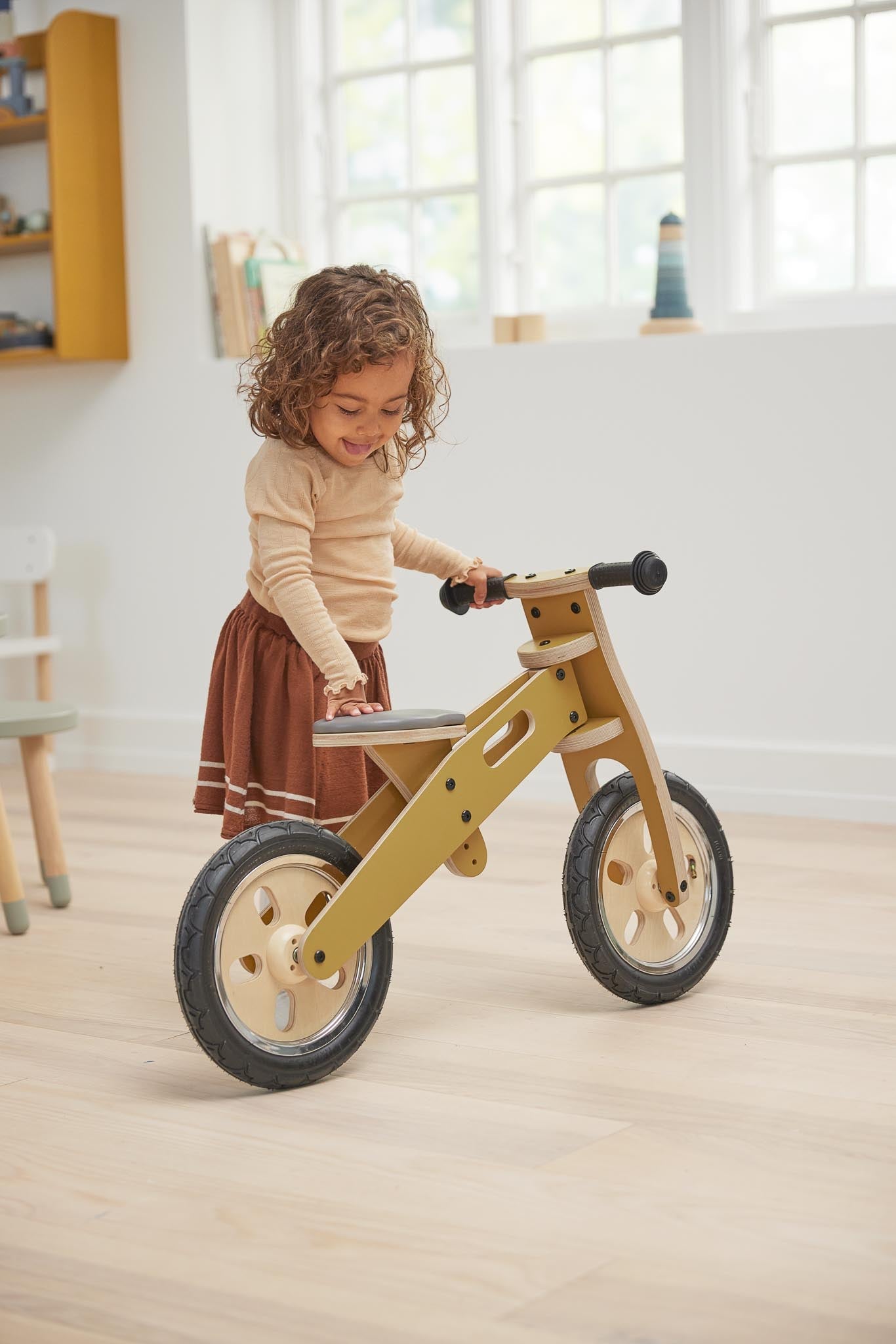 Das Balance-Bike Holz Gelb