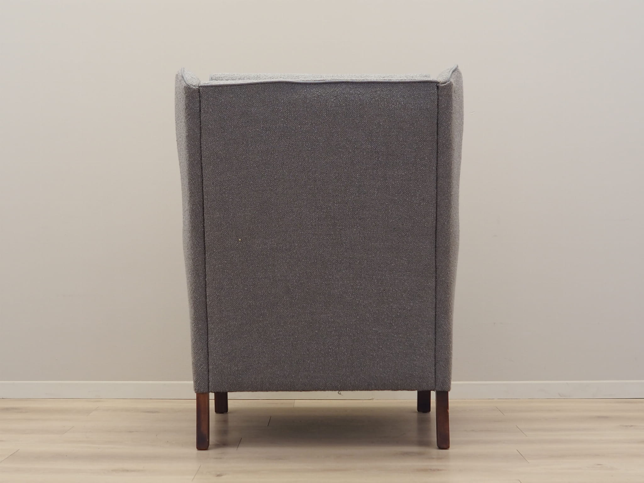 Vintage armchair beech wood textile grey 1970s