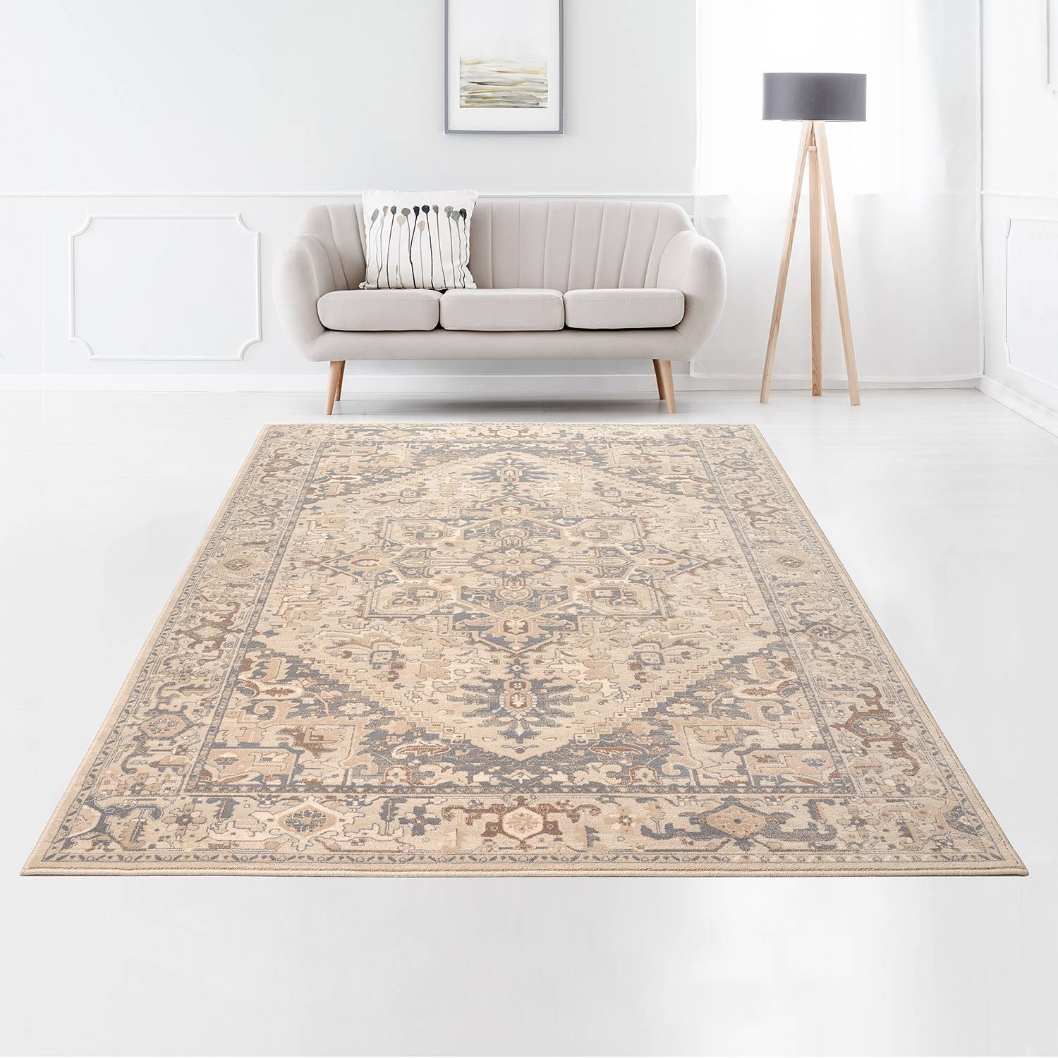 Floresti VII Teppich Schurwolle Beige 80 x 150 cm