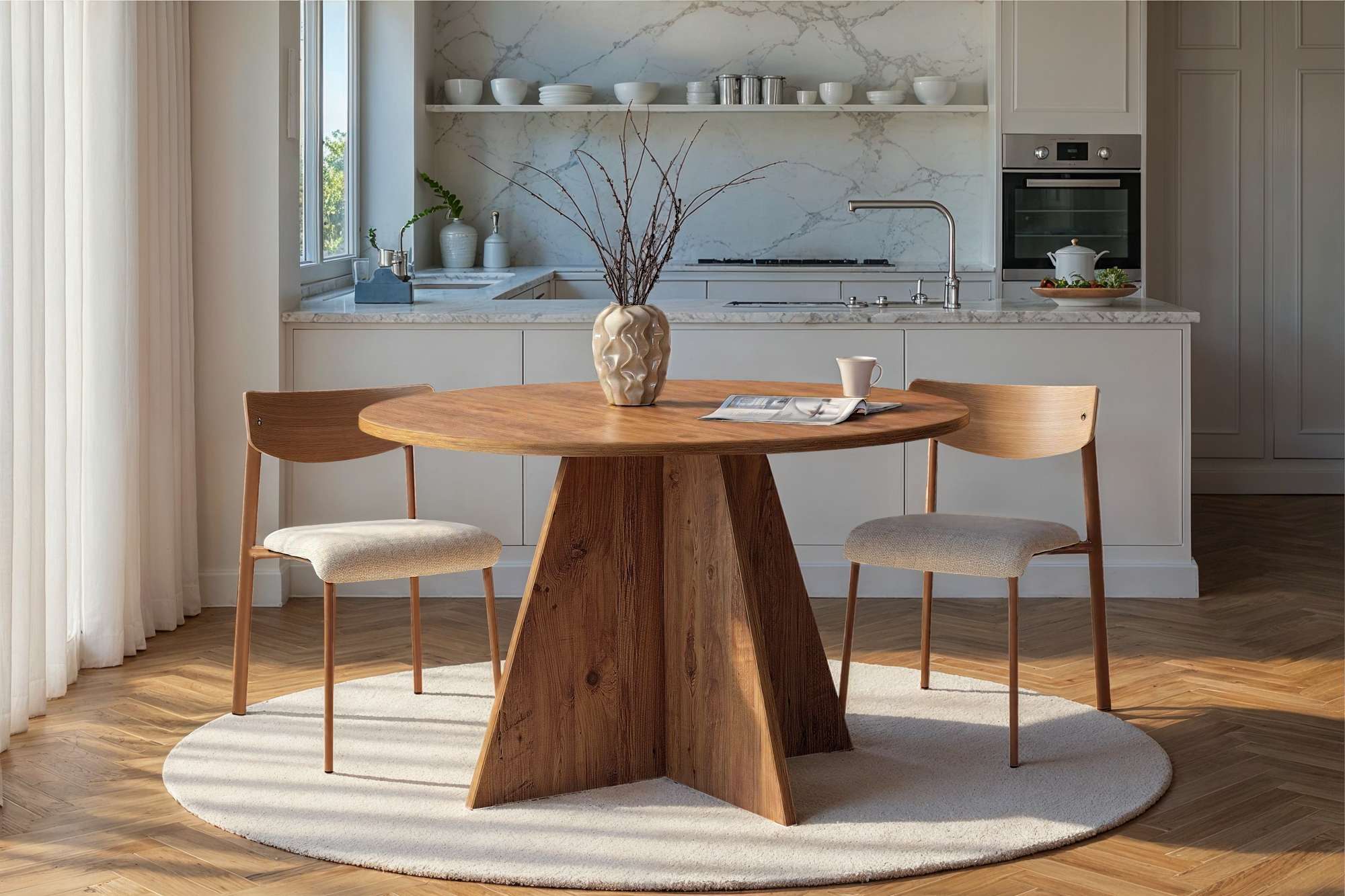 Virella Dining table Atlantic pine Ø120 cm