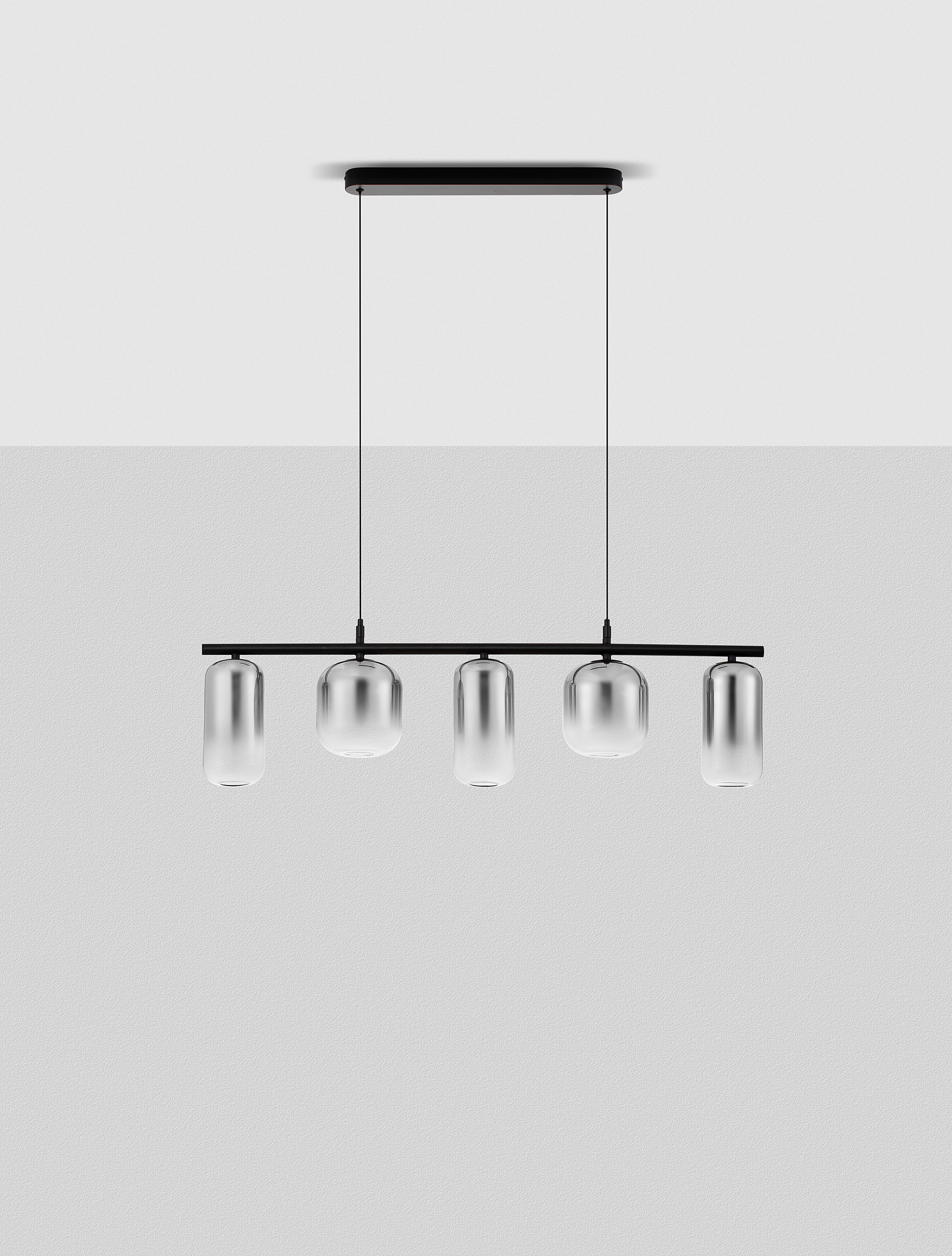 Pendelleuchte Aelia Typ C Aluminium Rauchglas Grau
