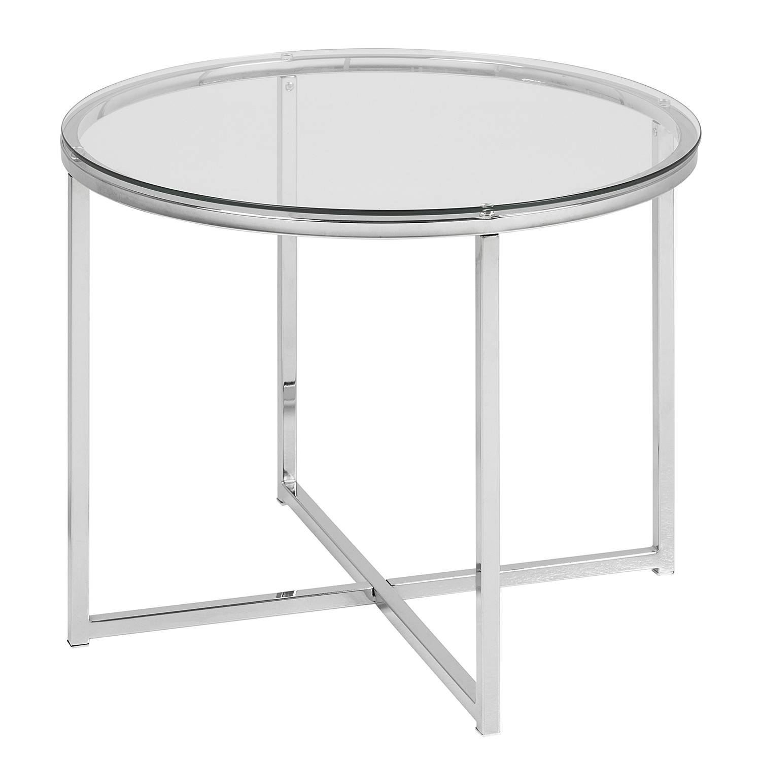 Beistelltisch Kilchis Glas / Metall Chrom