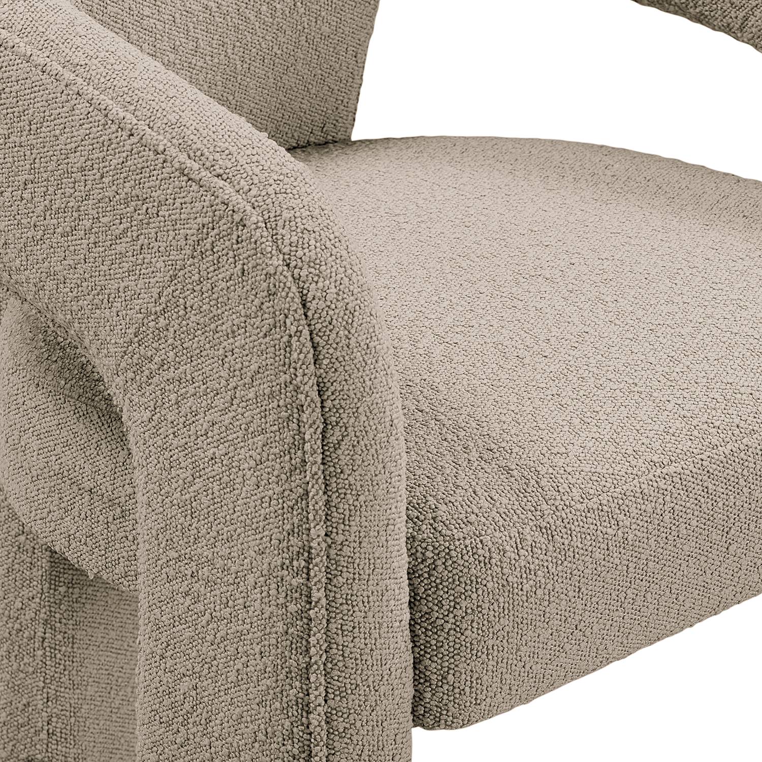 Armlehnenstuhl VALNES Bouclé Stoff Panju Taupe