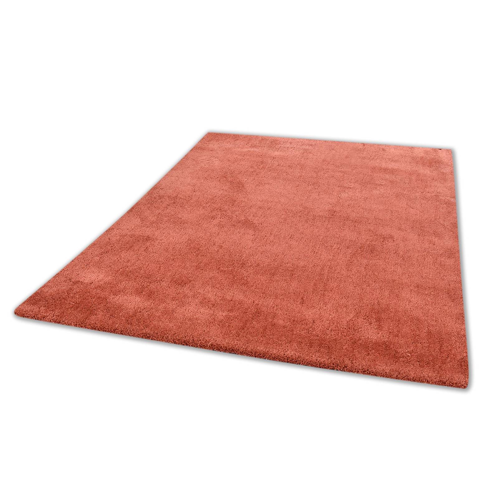 Hochflorteppich Cozy Uni Rostbraun