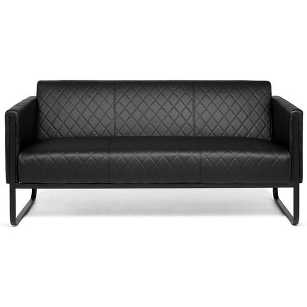 ARUBA BLACK 3-Sitzer Sofa Kunstleder Schwarz