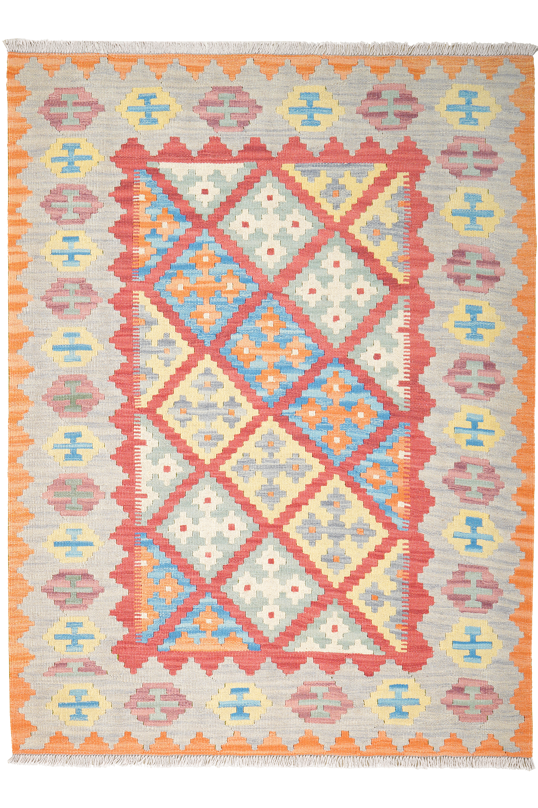 Tappeto Kilim Gashgai Lana Rosso