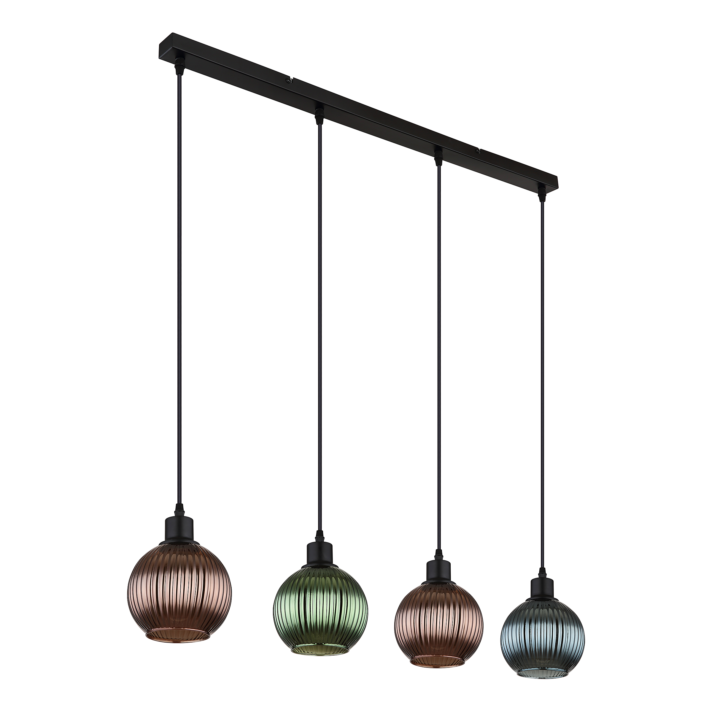 Pendant light Zumba Type B 4-light colored glass iron