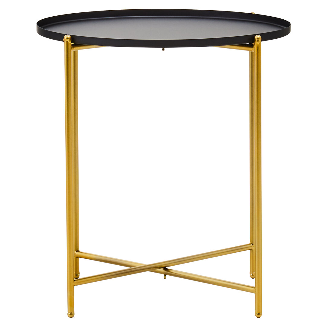 2x Avento Set aus zwei schwarz-goldenen Beistelltischen
