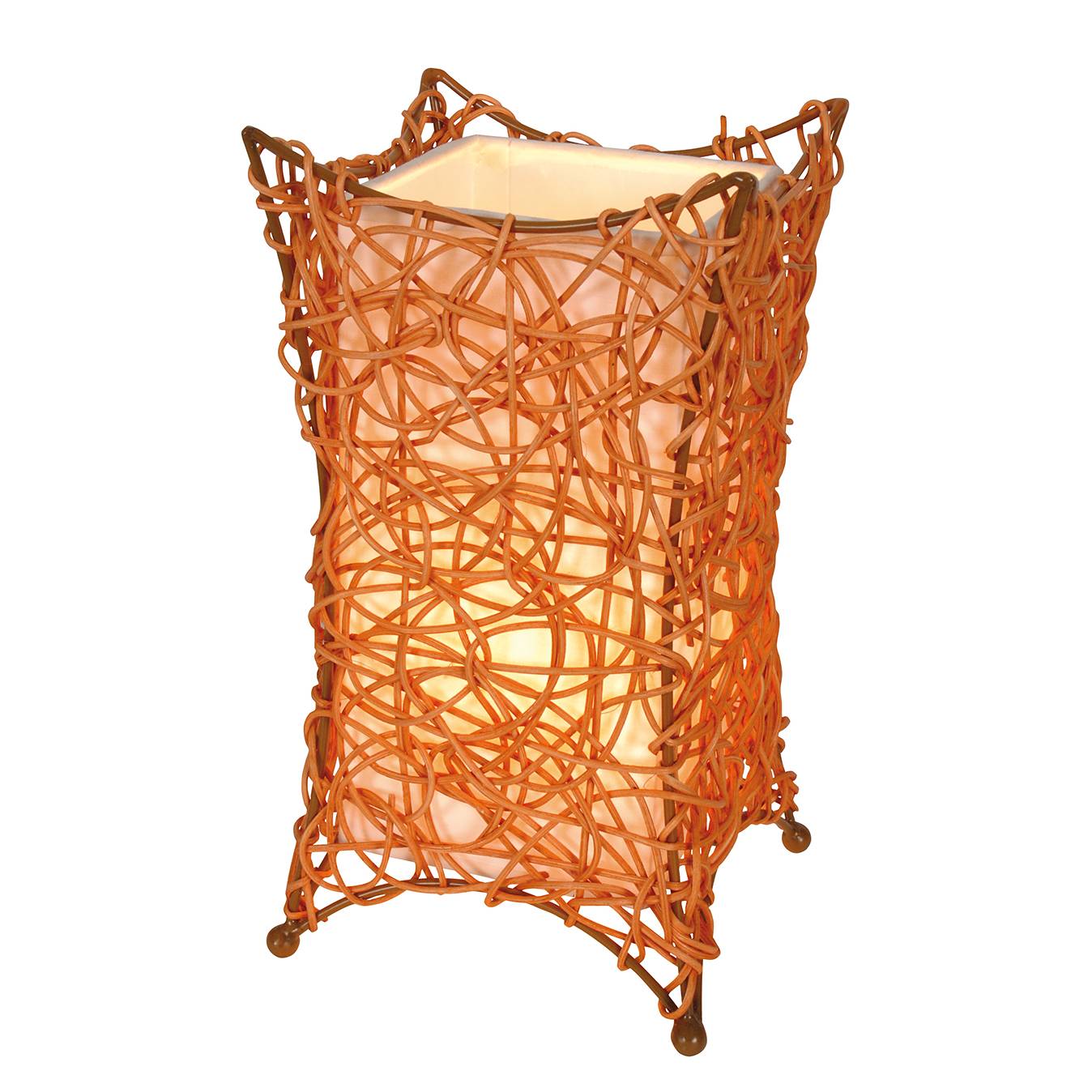 Korb-Tischleuchte Hurly-Burly Orange Geflecht