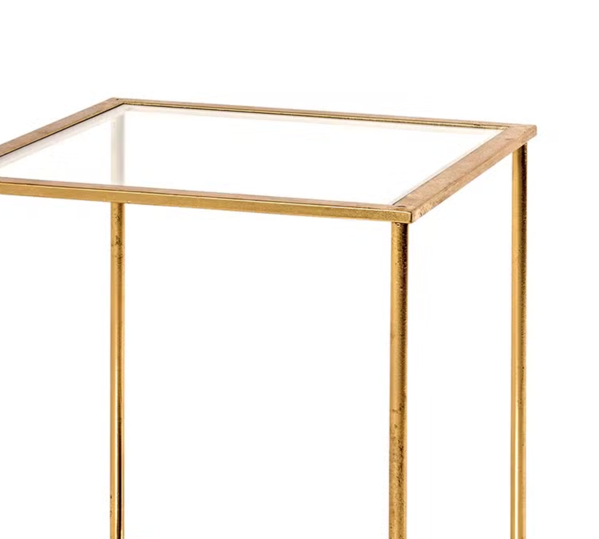 Beistelltisch Glas Metall Gold