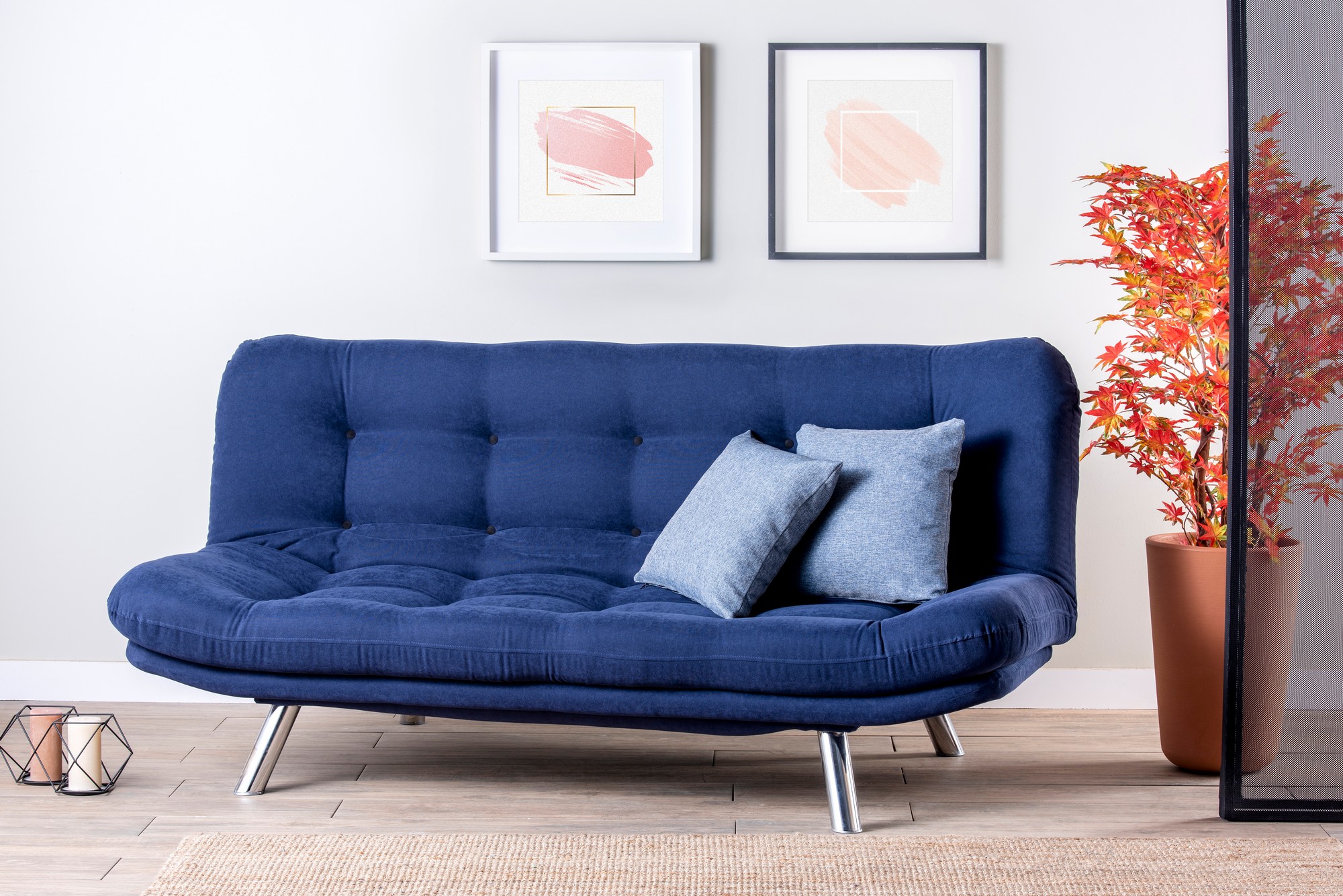 Misa Sofa Bed 3-Seater Navy Blue
