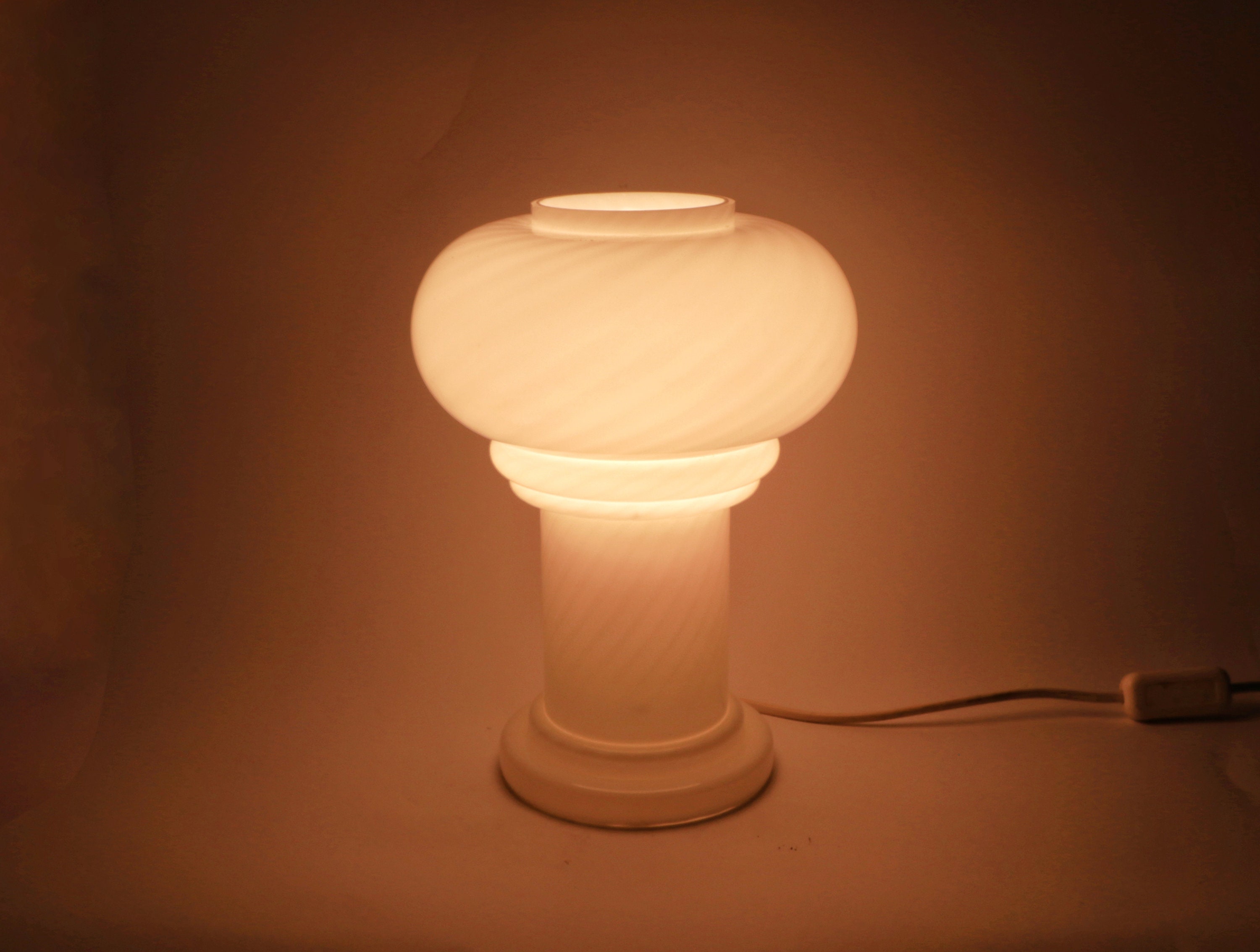 Vintage Pilz Tischlampe Muranoglas 1960er Jahre