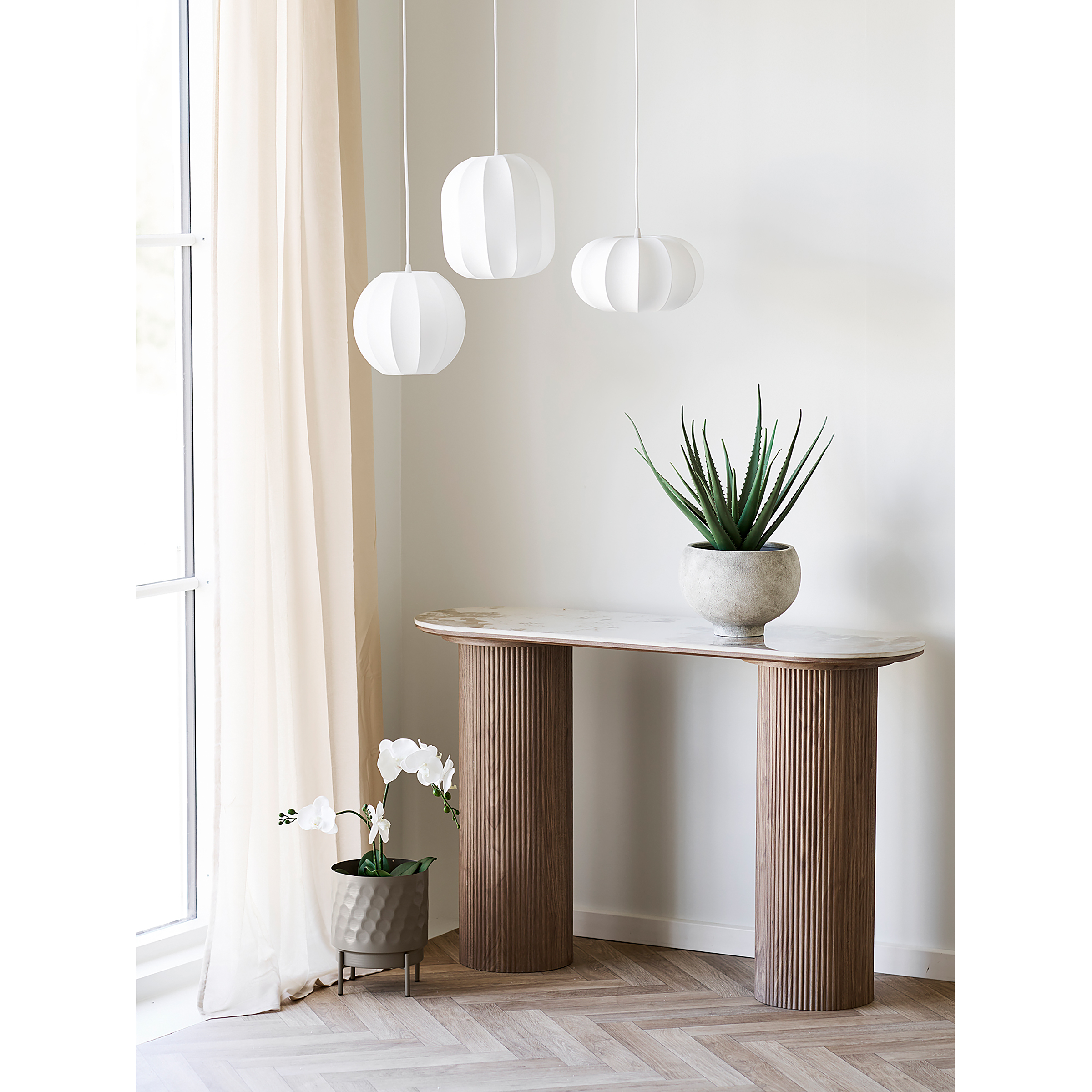 Oslov Pendant Light Resin Steel White