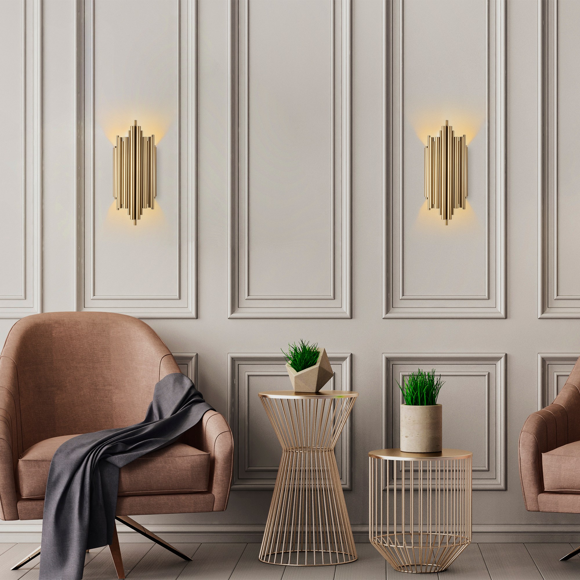 Reis 13341 Wandleuchte Metall Gold