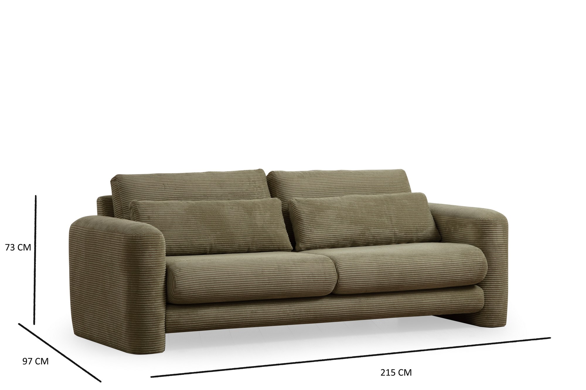 Lily 3-Sitzer Sofa Grün