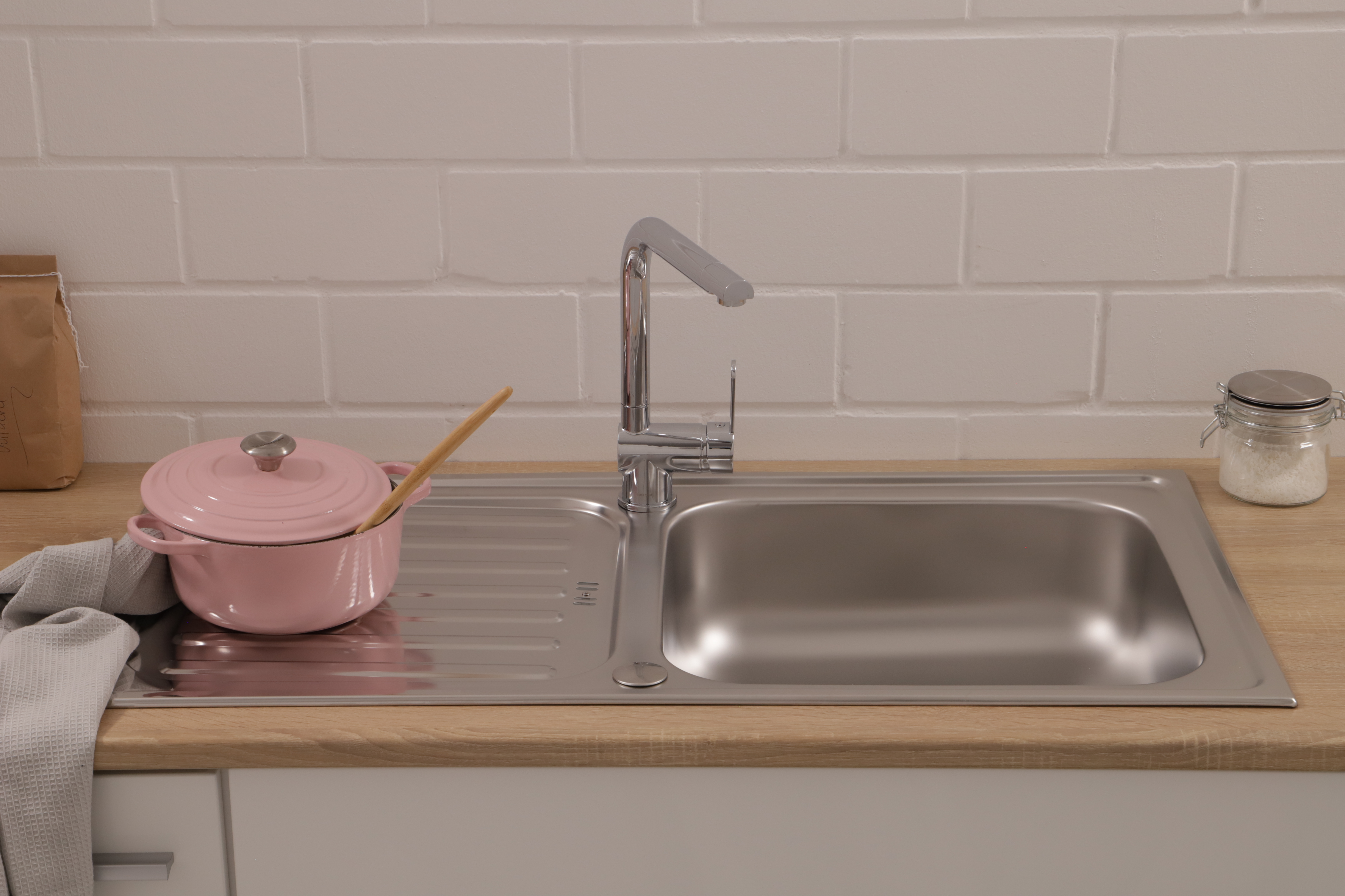 Kitchen sink Riverside stainless steel 100 cm