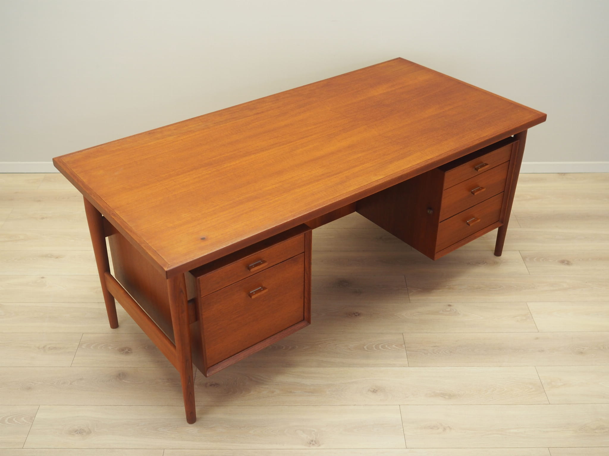 Desk Teak Wood Brown 1960s